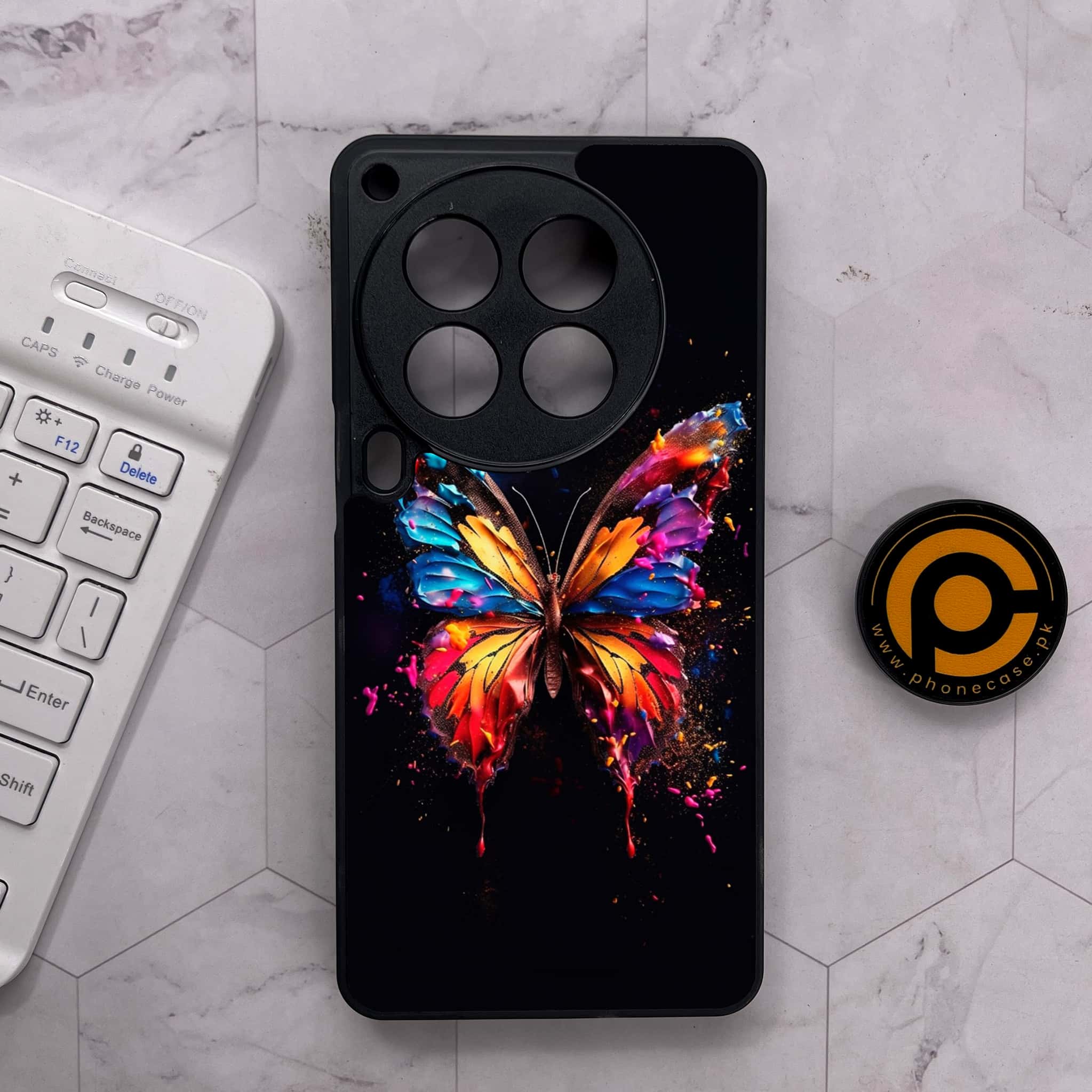 Tecno Camon 30 Premier - Butterflies Design Series - Premium Metal Printed soft Bumper shock Proof Case