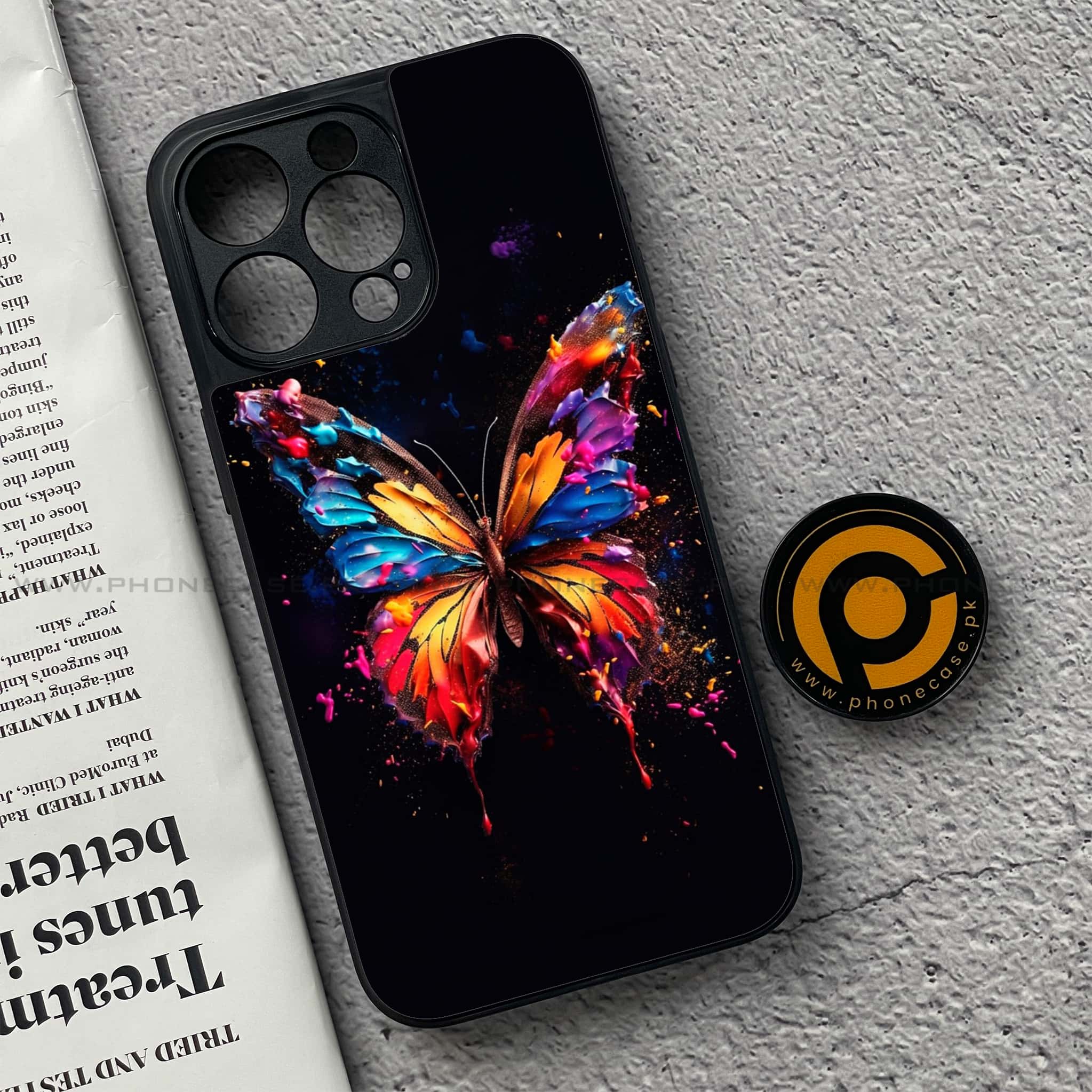 iPhone 15 Pro - Butterflies Design Series - Premium Metal Printed soft Bumper shock Proof Case