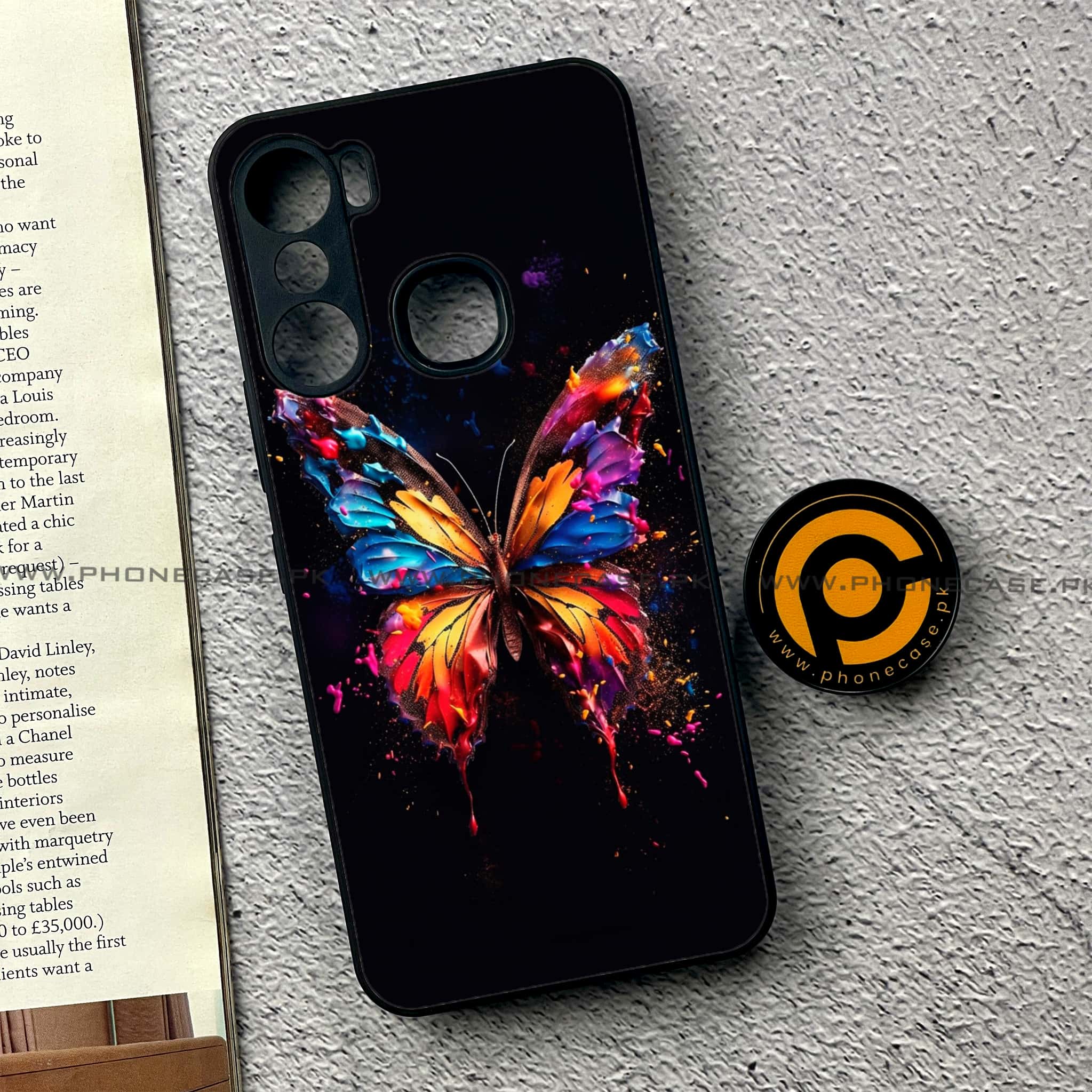Infinix Hot 12 Pro - Butterflies Design - Premium Printed Metal soft Bumper shock Proof Case