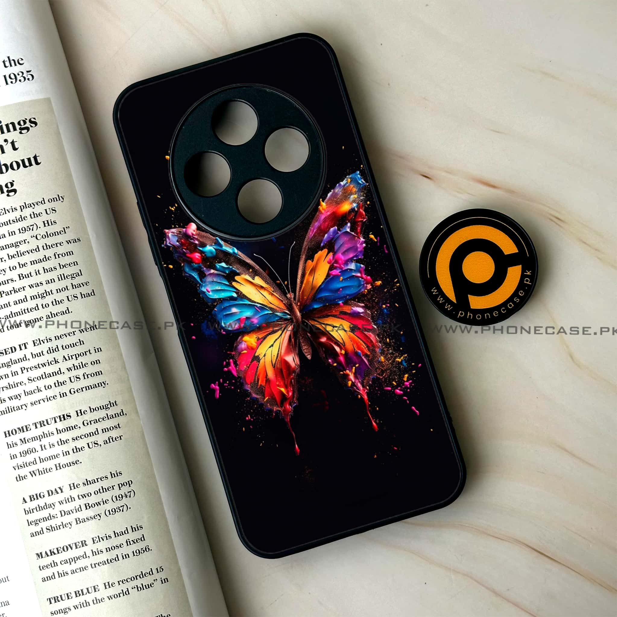 Tecno Spark 30C -  Butterflies Design Series - Premium Printed Glass soft Bumper shock Proof Case