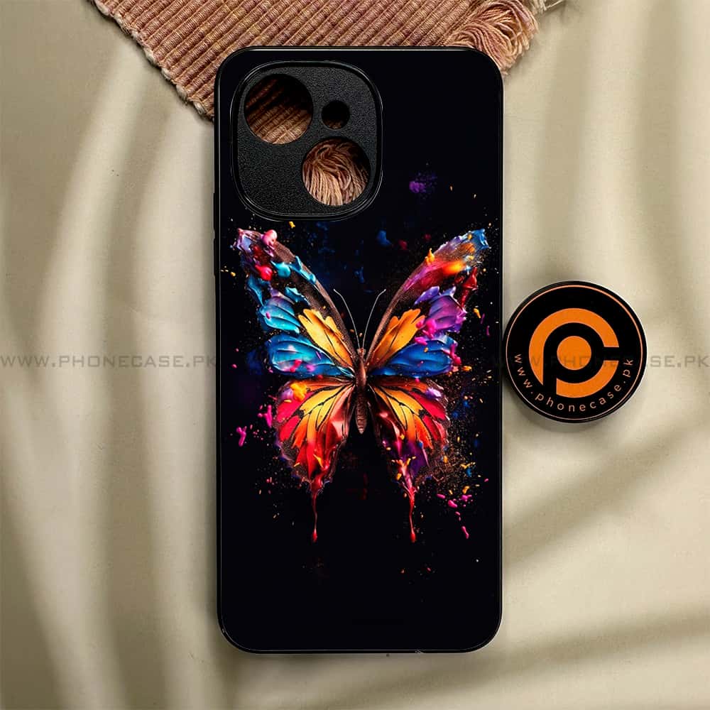 Tecno Spark 40C - Butterflies Design Series - Premium Metal Printed soft Bumper shock Proof Case