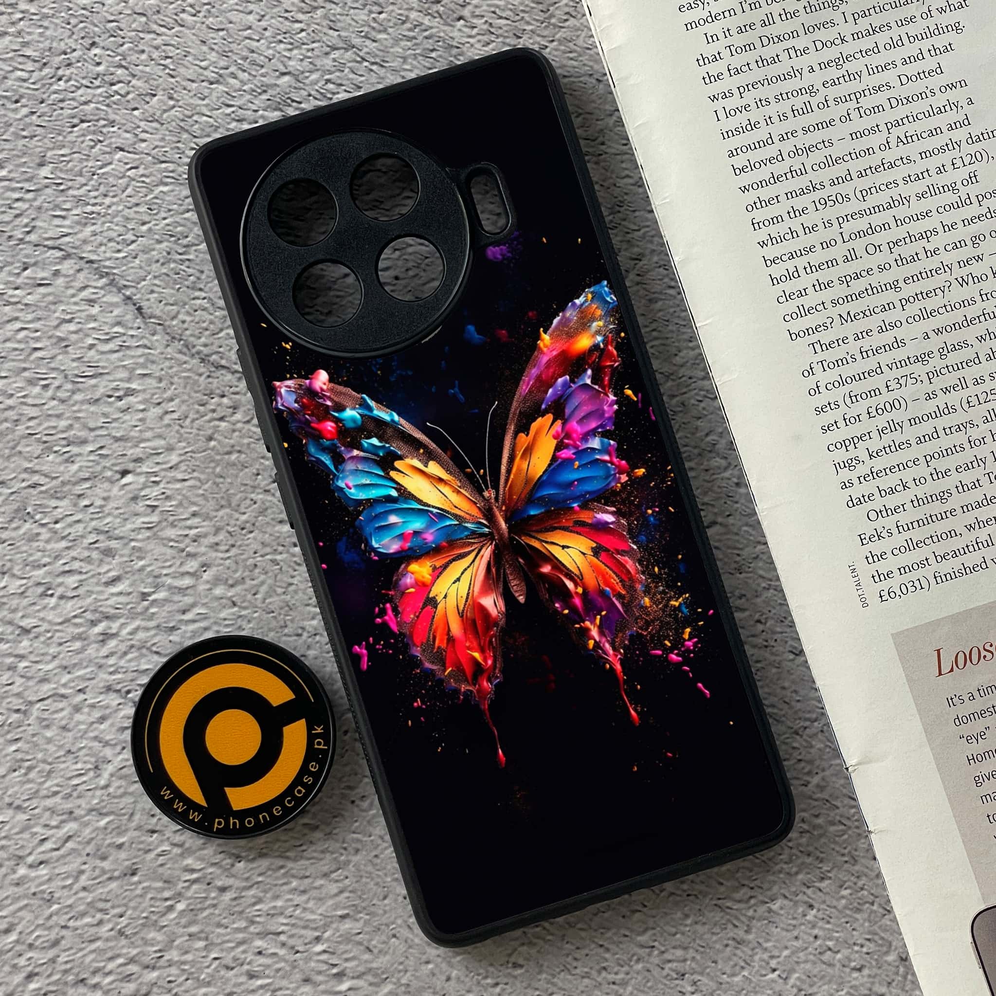 Tecno Spark 20 pro plus - Butterflies Design Series - Premium Metal Printed soft Bumper shock Proof Case