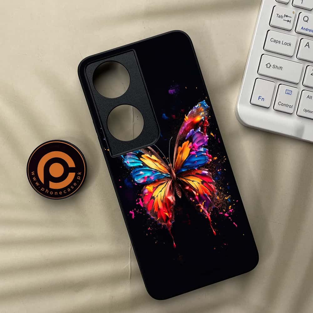 Honor X7b - Butterflies Design Series - Premium Metal  Printed soft Bumper shock Proof Case