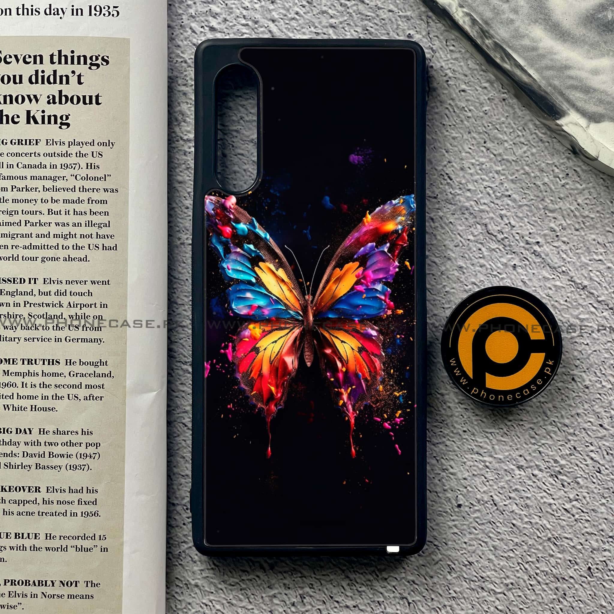 LG G9 - Butterflies Design Series - Premium Metal Printed soft Bumper shock Proof Case