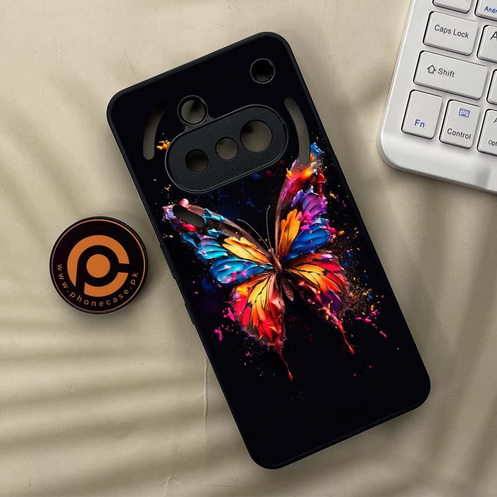 Nothing Phone 3a - Butterflies Design Series - Premium Metal  Printed soft Bumper shock Proof Case
