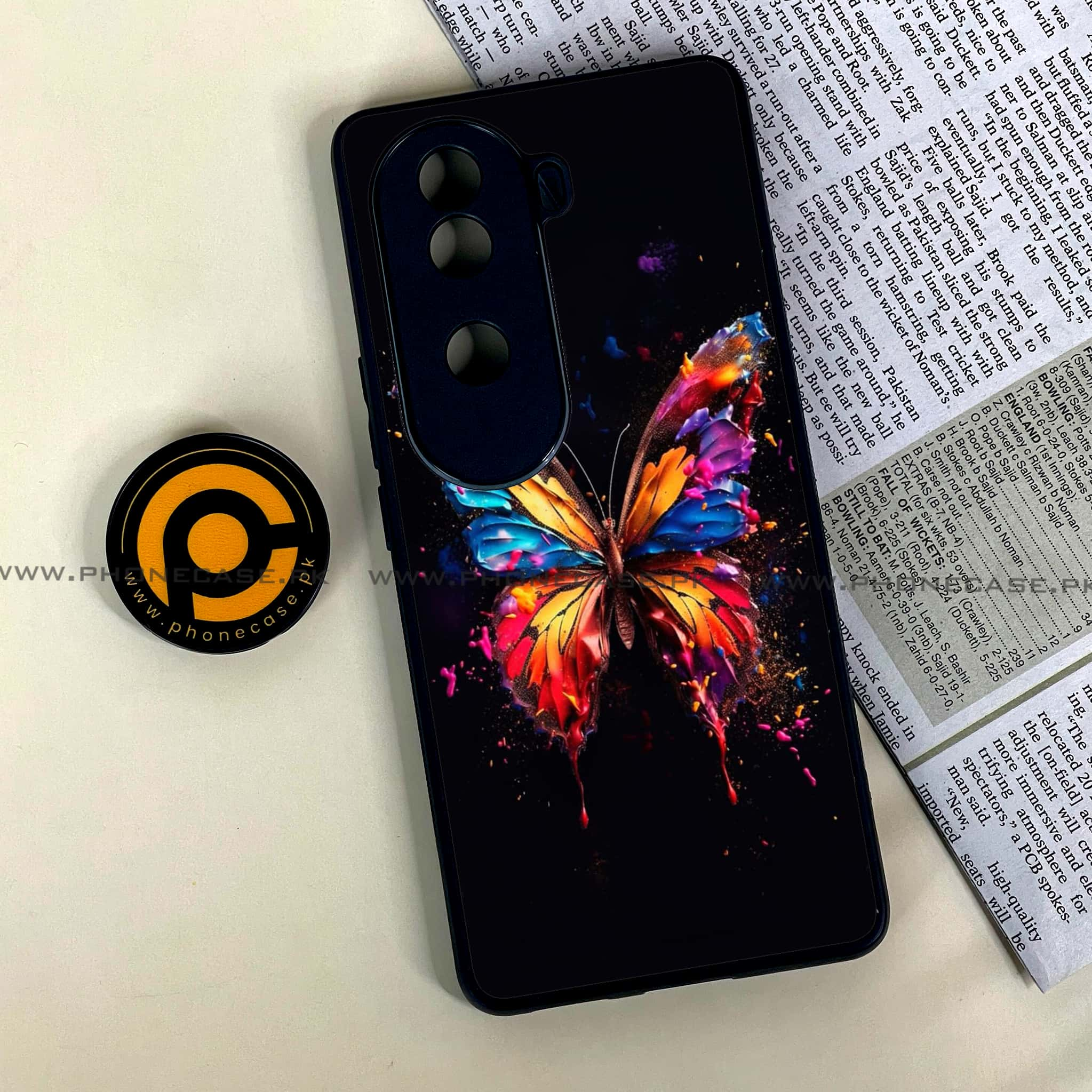 Vivo V40e - Butterflies Design - Premium Printed Glass soft Bumper shock Proof Case