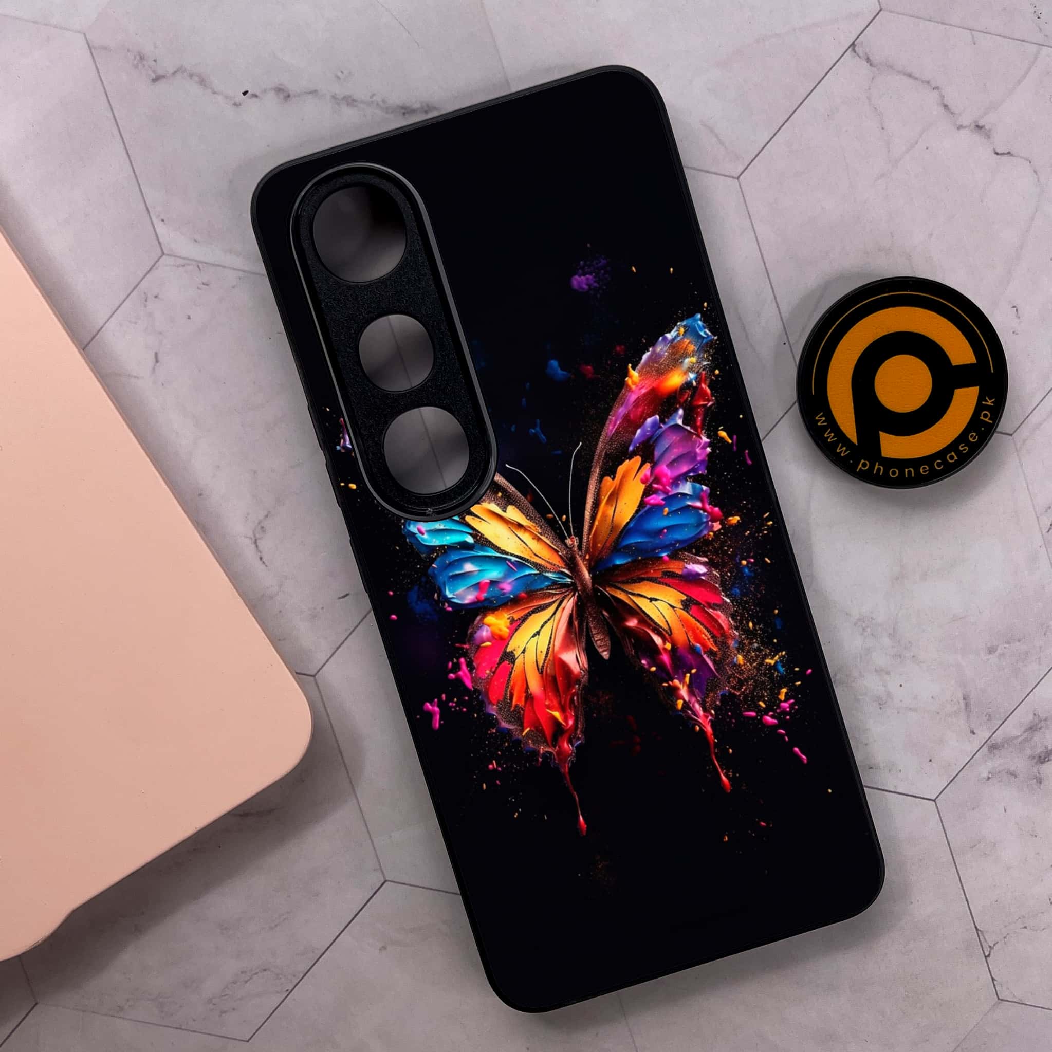 Vivo V50 Lite - Butterflies Design Series - Premium Metal Printed soft Bumper shock Proof Case