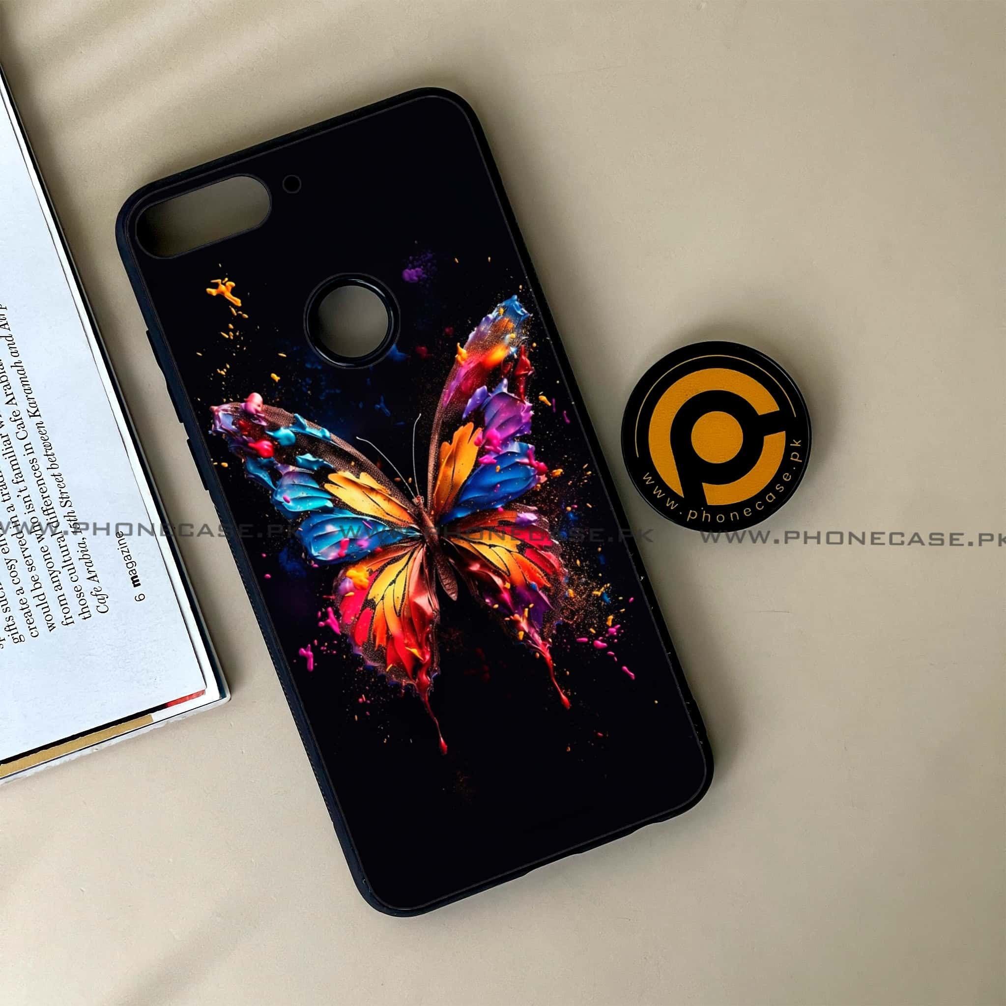 Huawei Y7 Prime (2018) - Butterflies Design Series - Premium Printed Glass soft Bumper shock Proof Case