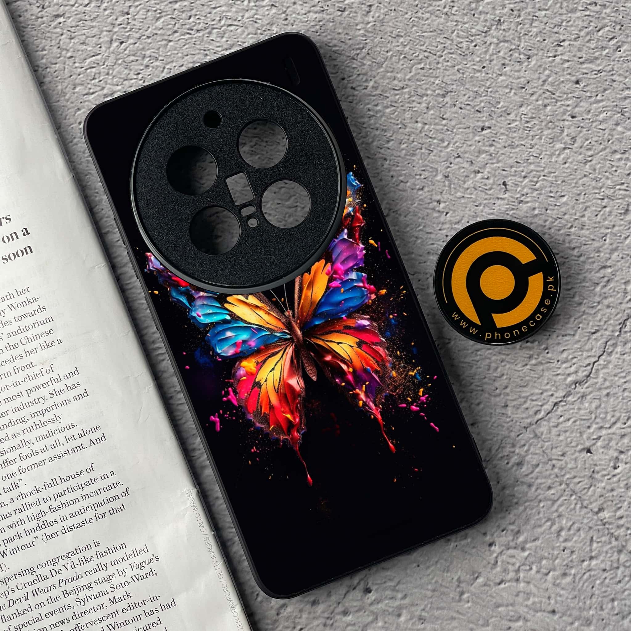 Vivo X200 Pro - Butterflies Design Series - Premium Metal  Printed soft Bumper shock Proof Case