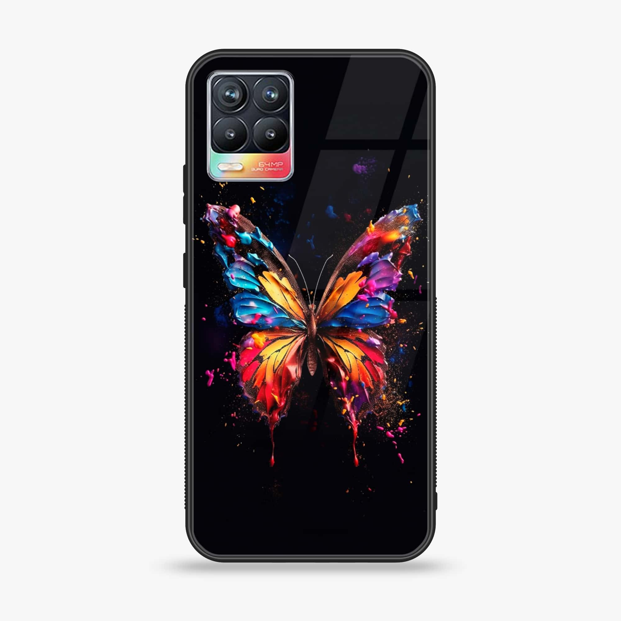 Realme 8 Pro - Butterflies Design Series - Premium Printed Glass soft Bumper shock Proof Case