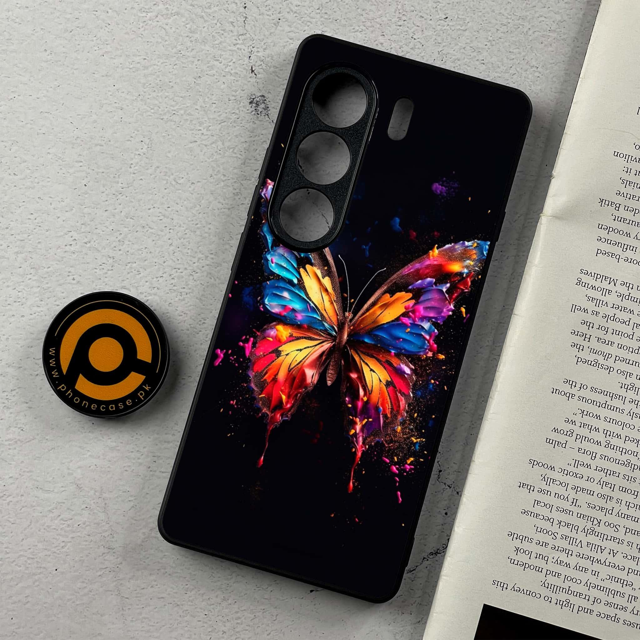 Tecno Camon 40 - Butterflies Design Series - Premium Metal Printed Soft Bumper Shockproof Case