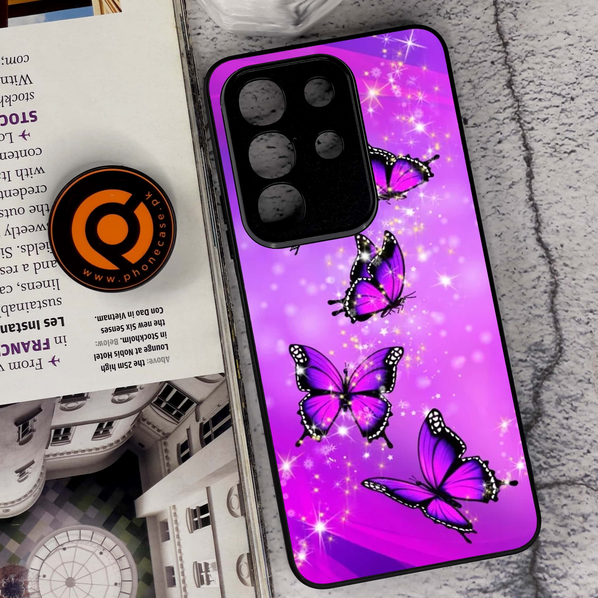 Vivo Y29 4G - Butterflies Design Series - Premium Metal Printed soft Bumper Shock Proof Case