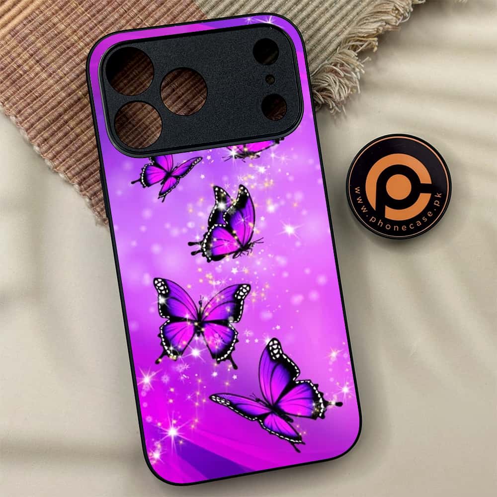 iPhone 17 Pro Max - Butterflies Design Series - Premium Metal Printed soft Bumper shock Proof Case