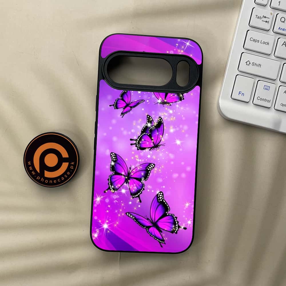 Google Pixel 10 Pro  - Butterflies Design Series - Premium Metal Printed soft Bumper Shock Proof Case