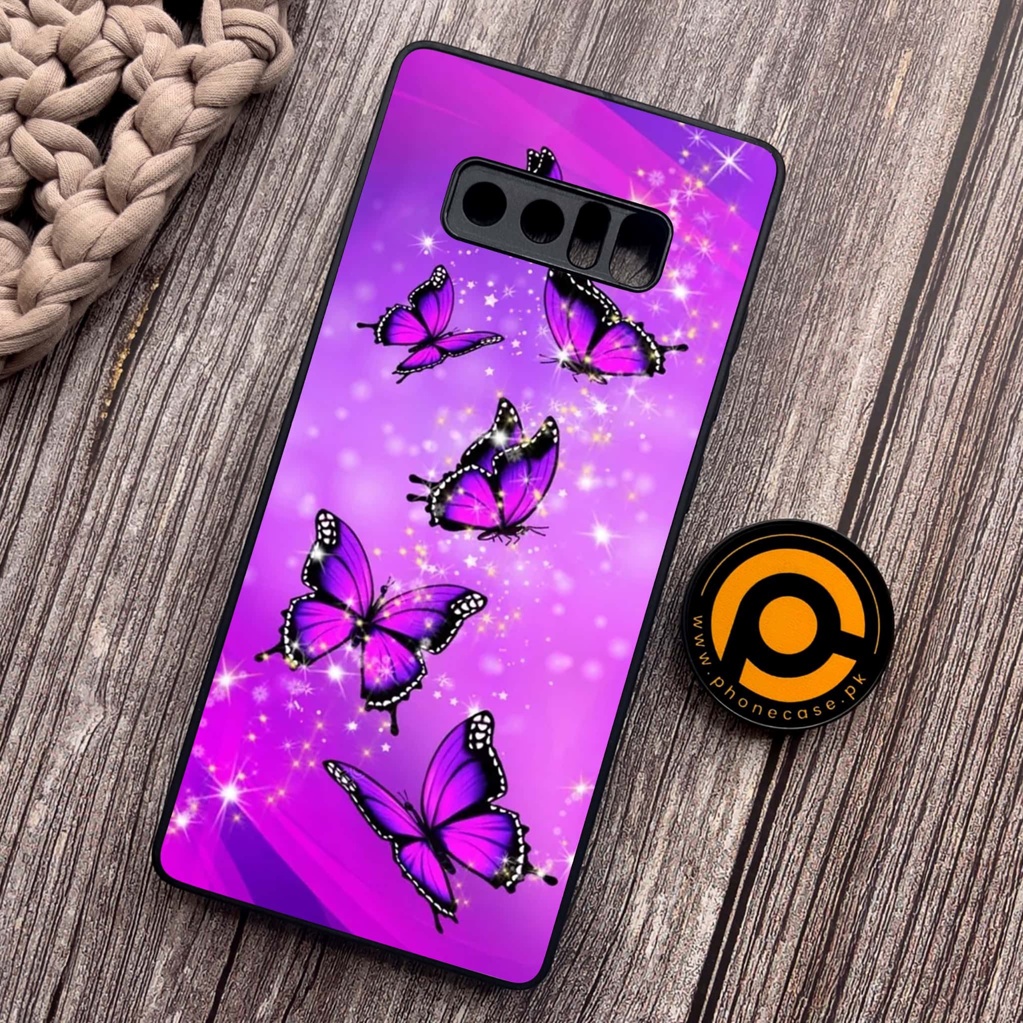 Samsung Galaxy Note 8 - Butterflies Design Series - Premium Metal Printed soft Bumper shock Proof Case