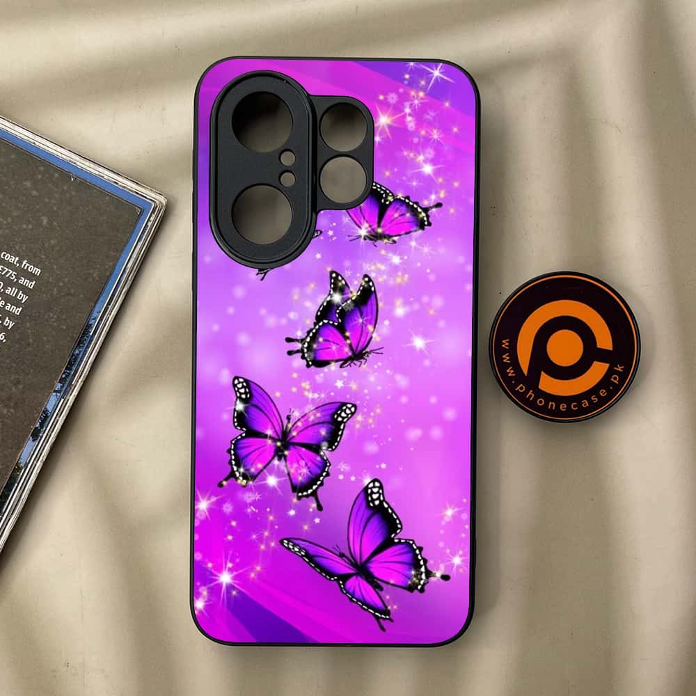 Vivo X200 FE - Butterflies Design Series - Premium Metal Printed soft Bumper Shock Proof Case