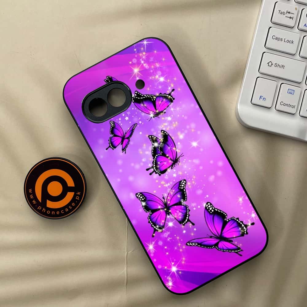 Google Pixel 9a - Butterflies Design Series - Premium Metal Printed soft Bumper Shock Proof Case