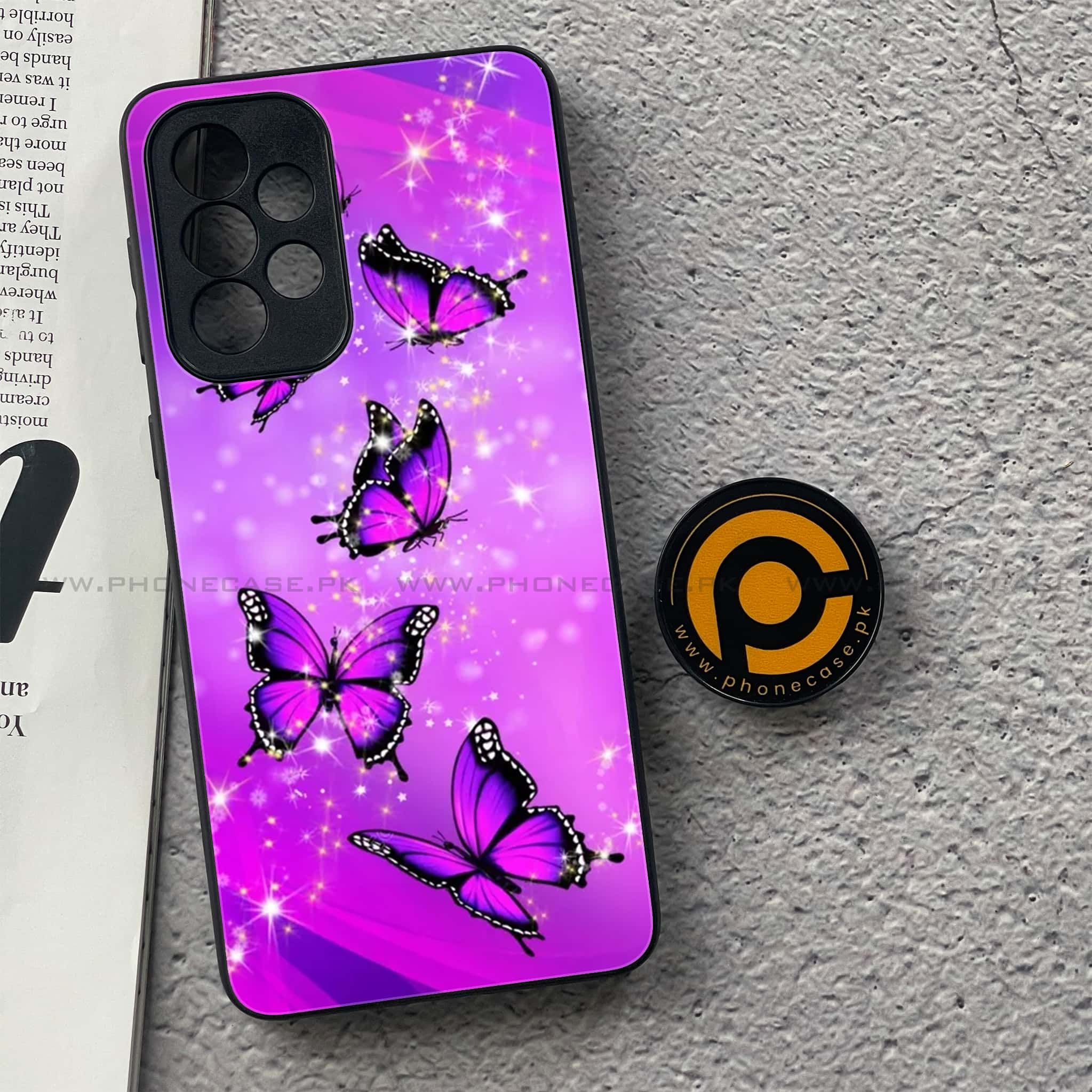 Samsung Galaxy A33- Butterflies Design Series - Premium Printed Glass soft Bumper shock Proof Case