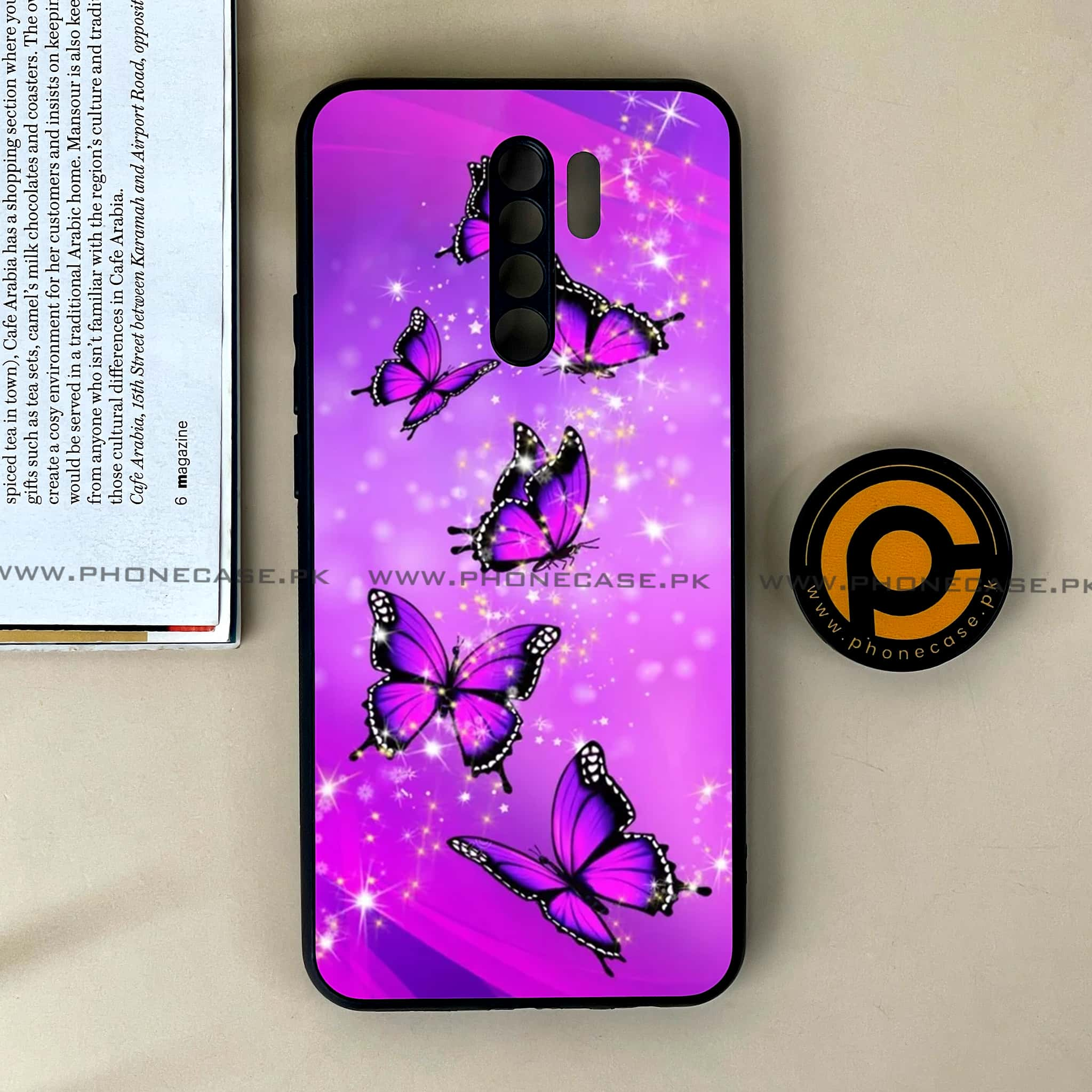 Xiaomi Redmi 9 - Butterflies Design Series - Premium Printed Glass soft Bumper shock Proof Case