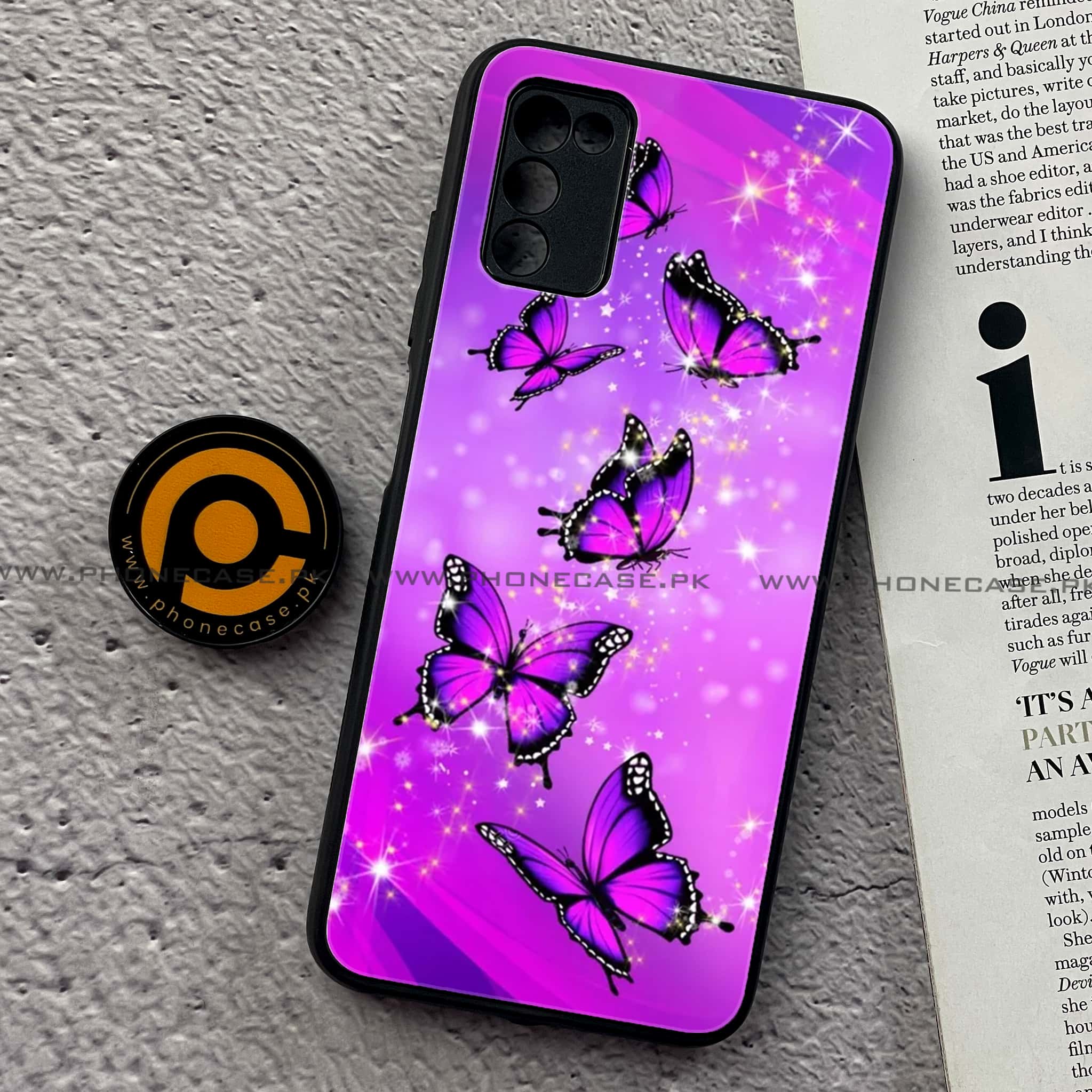 Samsung Galaxy A02s -  Butterflies Design Series - Premium Printed Metal soft Bumper shock Proof Case