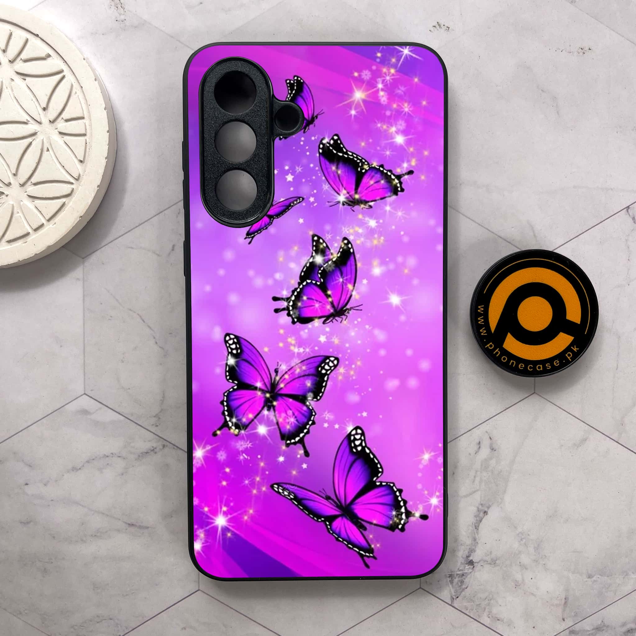 Samsung Galaxy A56 5G - Butterflies Design Series - Premium Metal Printed soft Bumper shock Proof Case