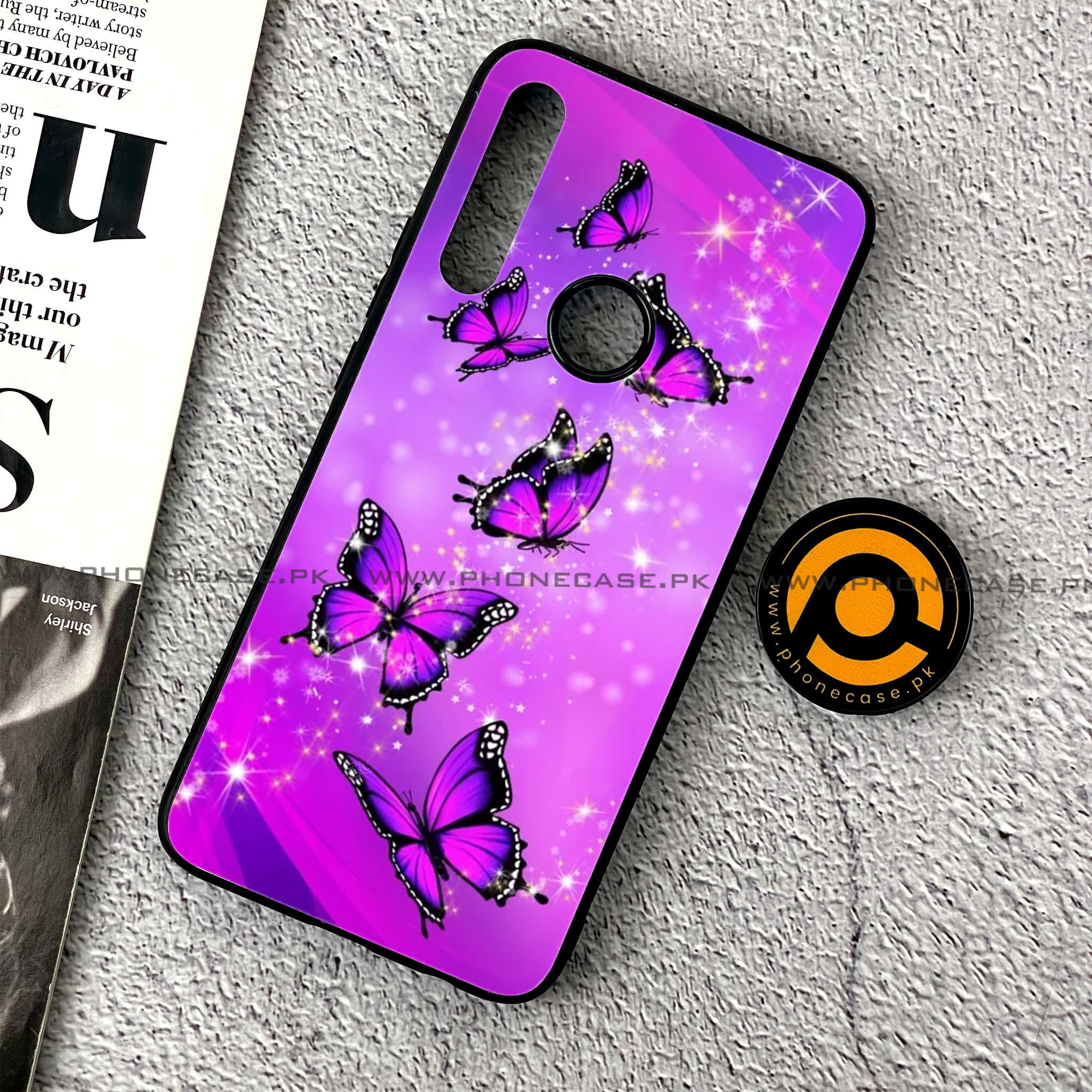 Huawei Y9 Prime (2019) - Butterflies Design Series - Premium Printed Glass soft Bumper shock Proof Case