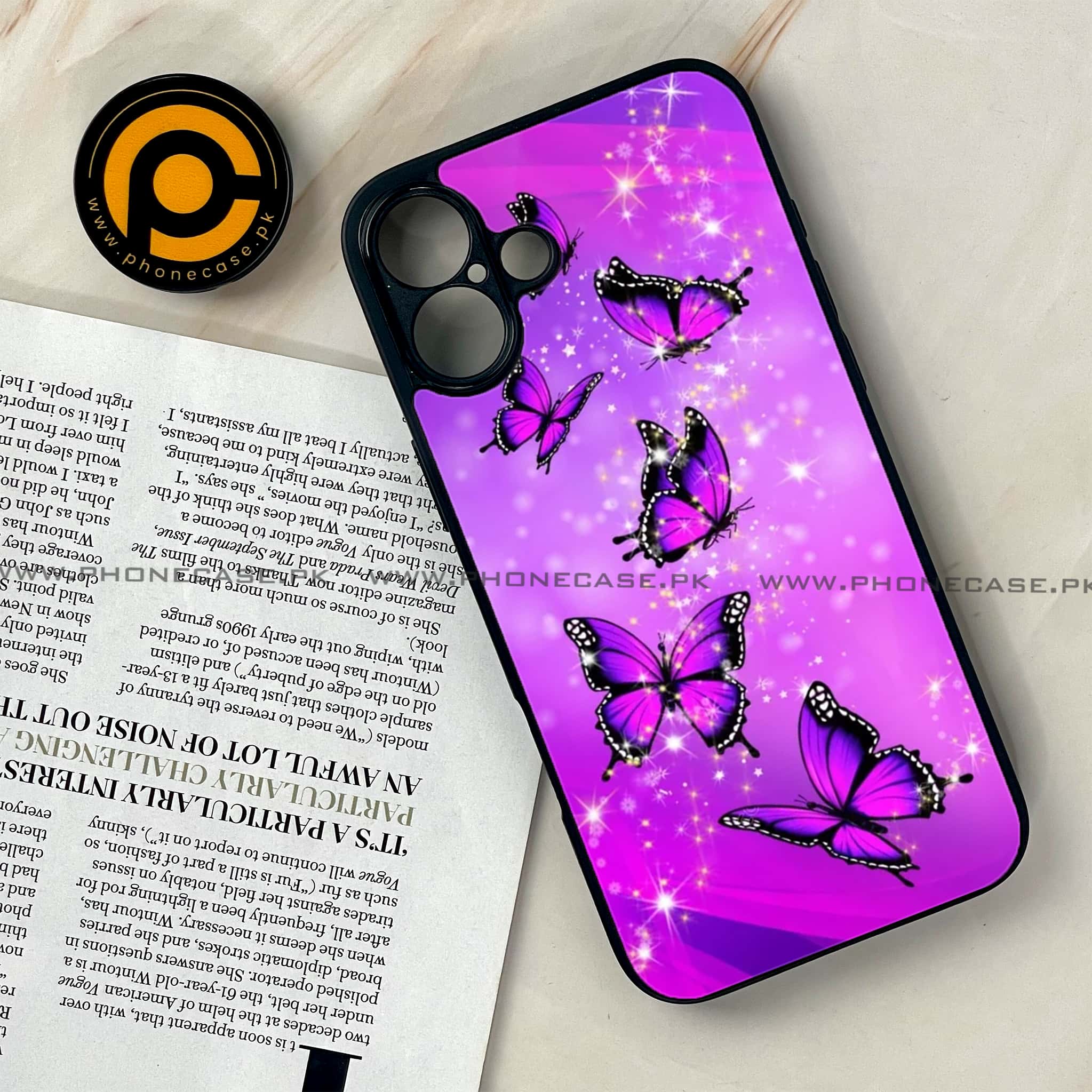 iPhone 16 Plus -   Butterflies Design - Premium Metal Printed soft Bumper shock Proof Case
