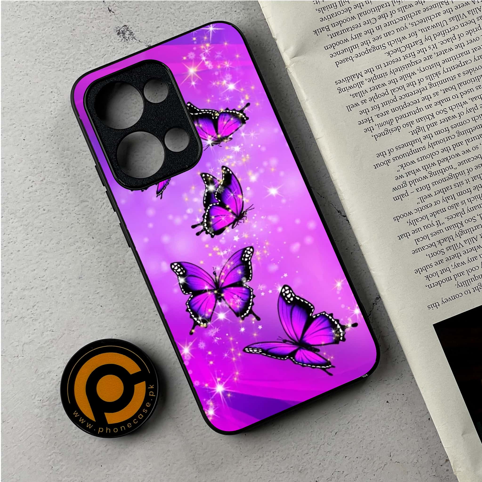 Oppo Reno 13 - Butterflies Design Series - Premium Metal Printed Soft Bumper Shockproof Case