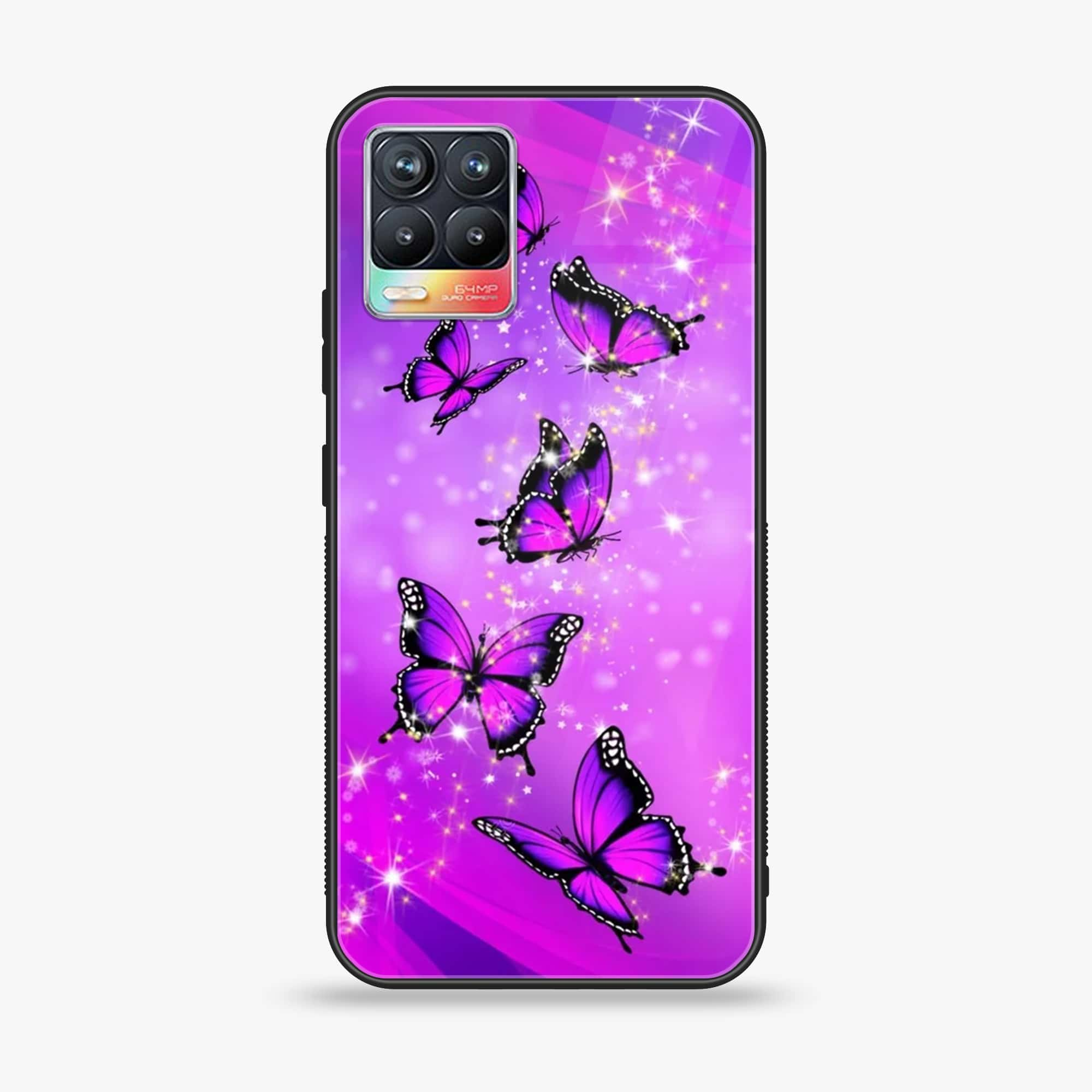 Realme 8 Pro - Butterflies Design Series - Premium Printed Glass soft Bumper shock Proof Case