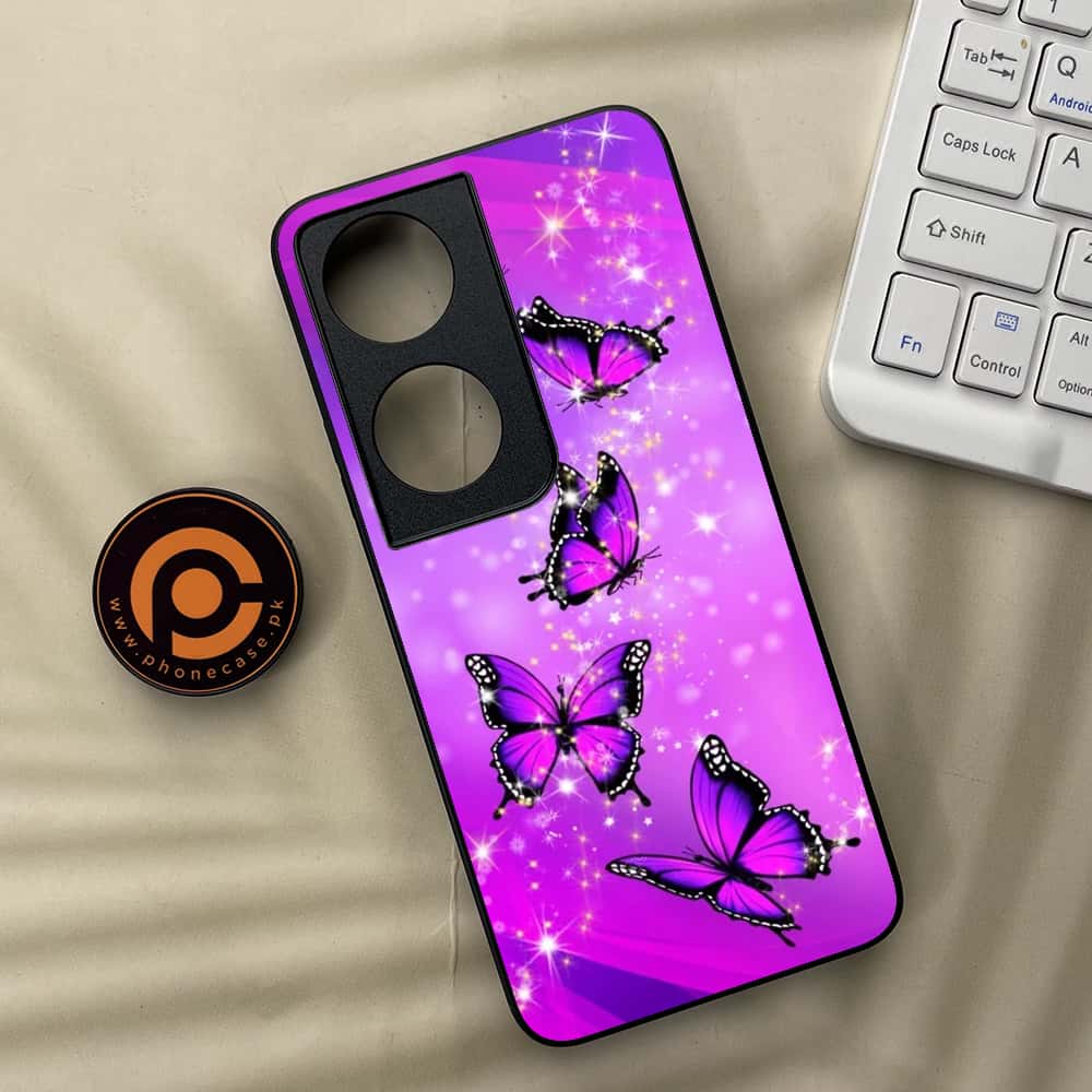 Honor X7b - Butterflies Design Series - Premium Metal  Printed soft Bumper shock Proof Case