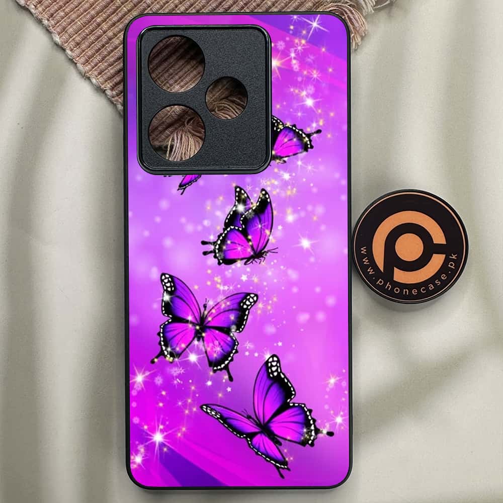 Realme GT 7 - Butterflies Design Series - Premium Metal Printed soft Bumper shock Proof Case