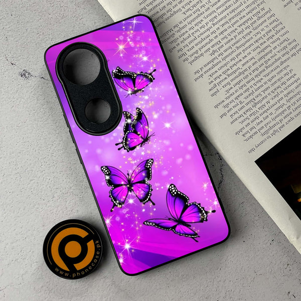 Vivo V50 - Butterflies Design  8 - Premium Metal Printed Soft Bumper Shockproof Case