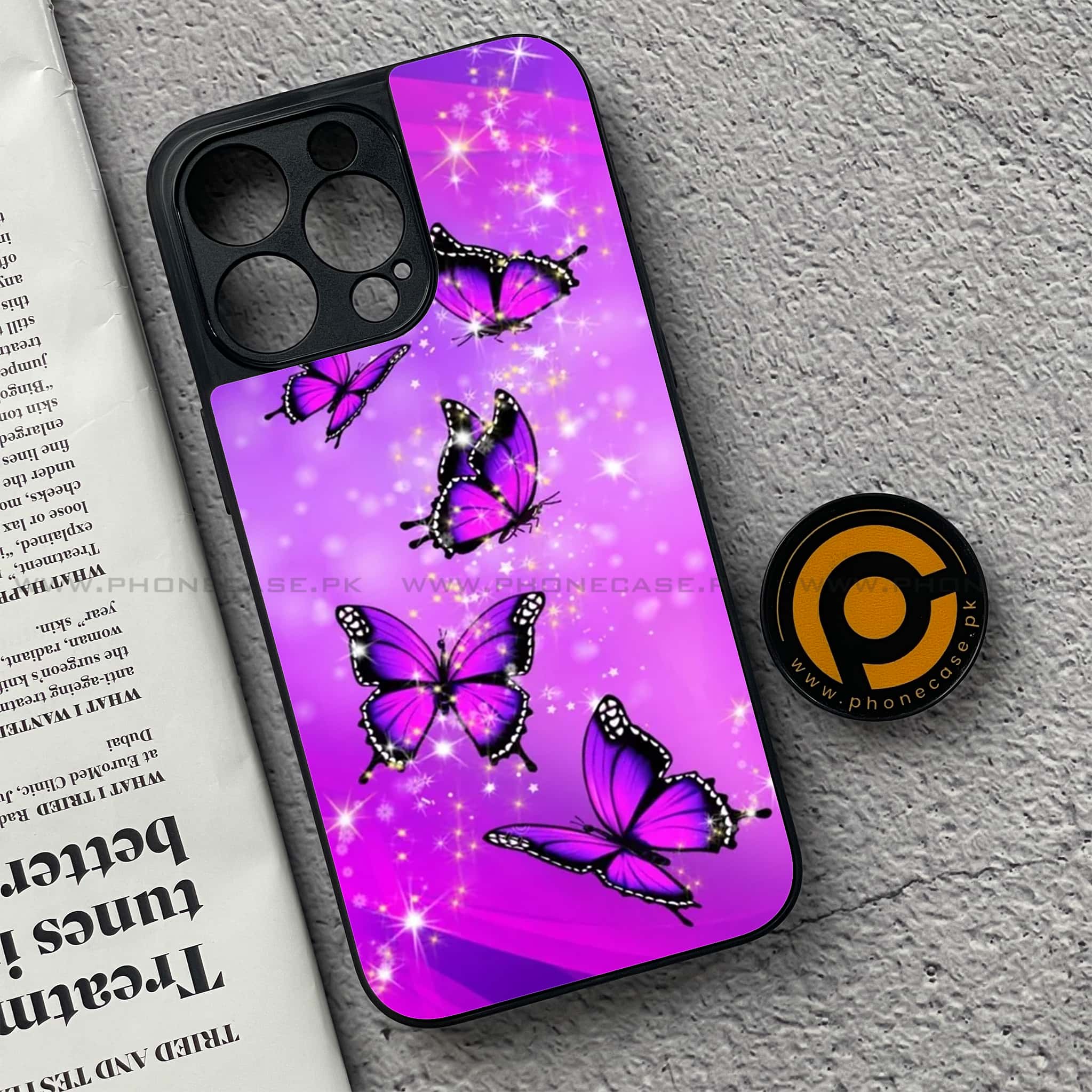 iPhone 15 Pro - Butterflies Design Series - Premium Metal Printed soft Bumper shock Proof Case