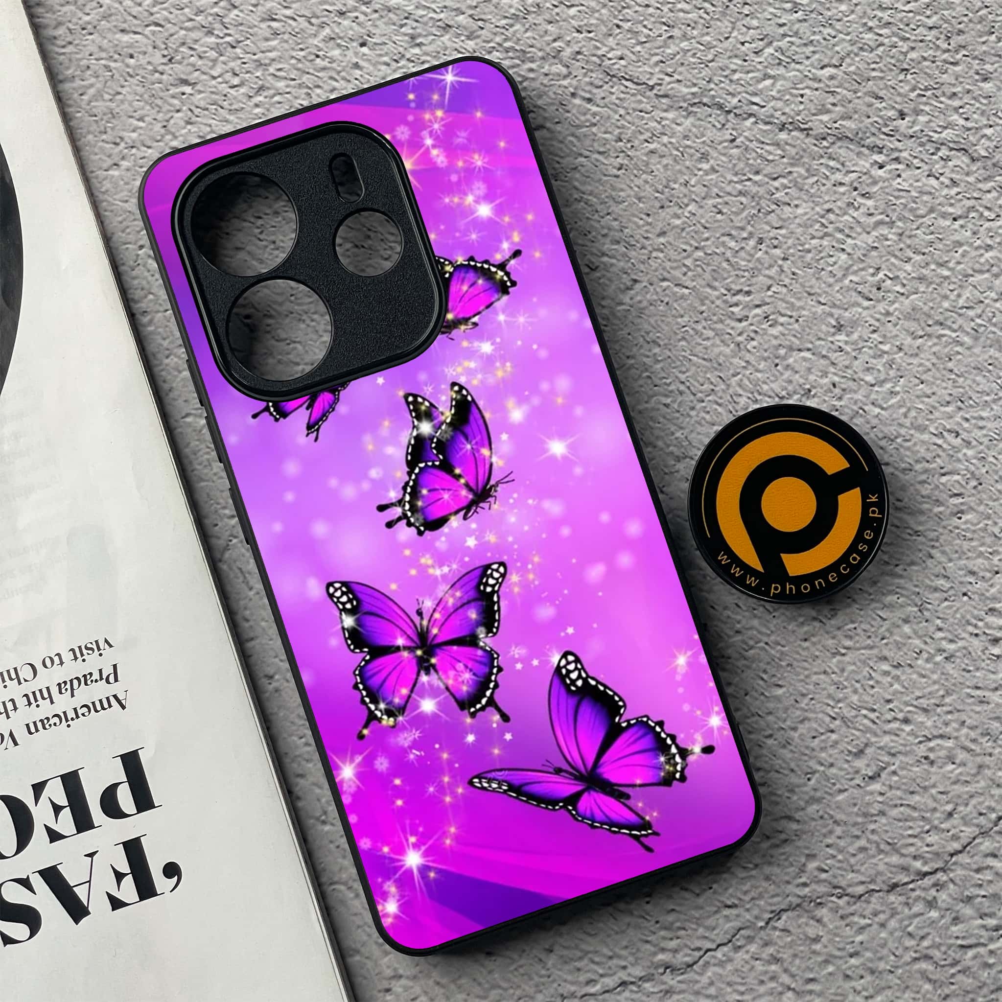 Xiaomi Redmi Note 14 - Butterflies Design Series - Premium Printed Glass soft Bumper shock Proof Case