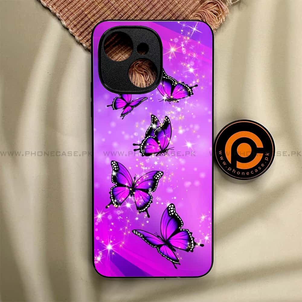Tecno Spark 40C - Butterflies Design Series - Premium Metal Printed soft Bumper shock Proof Case