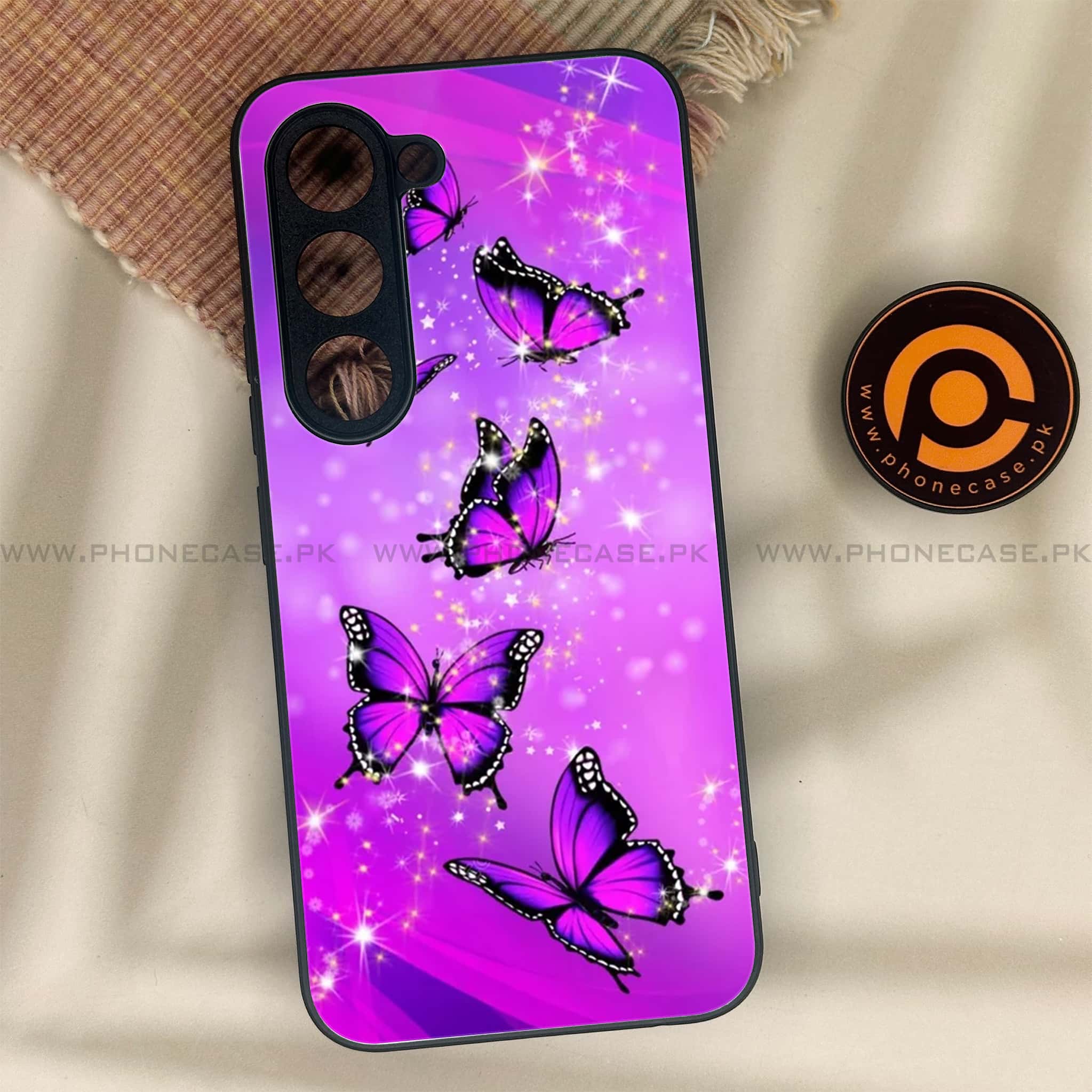 Tecno Spark 40 Pro - Butterflies Design Series - Premium Metal Printed soft Bumper shock Proof Case