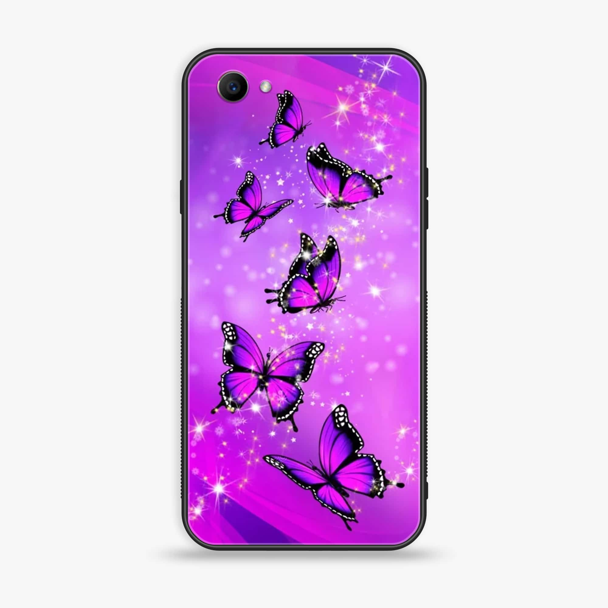 Oppo F7 Youth - Butterflies Design Series - Premium Printed Glass soft Bumper shock Proof Case