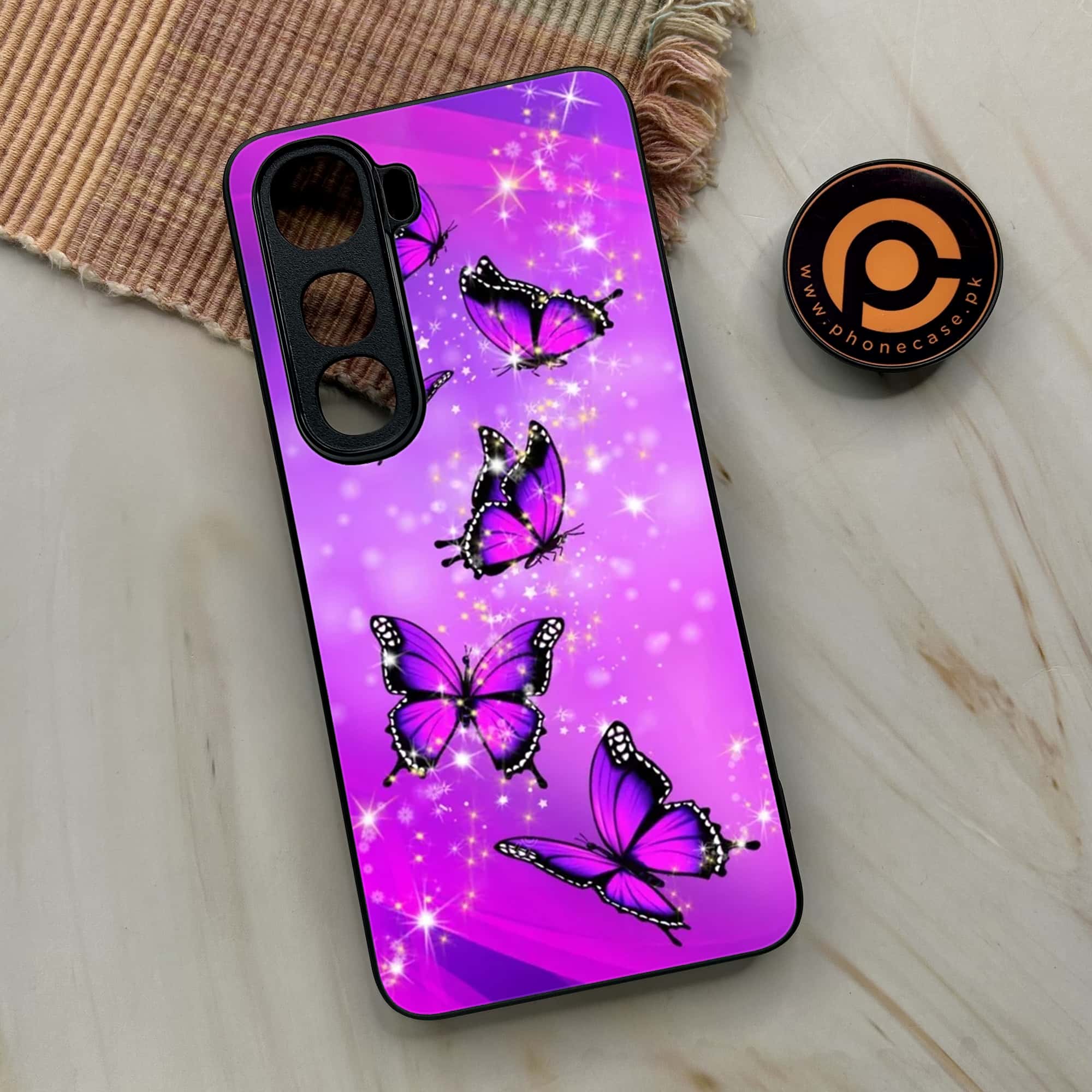 Vivo Y400 - Butterflies Design Series - Premium Metal Printed soft Bumper shock Proof Case