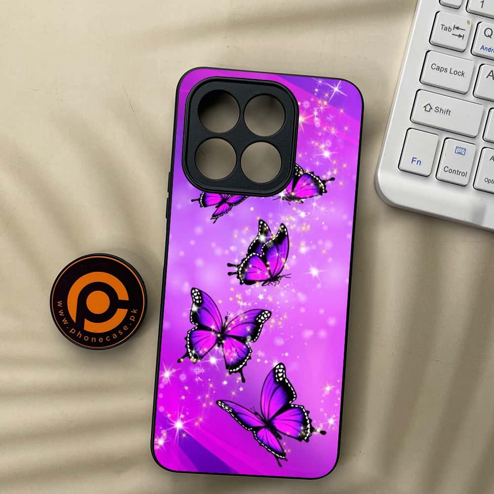 Honor X5b Plus - Butterflies Design Series - Premium Metal  Printed soft Bumper shock Proof Case