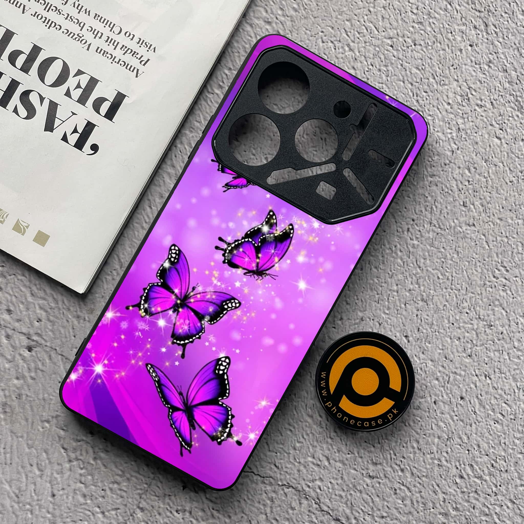 Tecno Pova 6 Neo - Butterflies Design Series - Premium Metal  Printed soft Bumper shock Proof Case