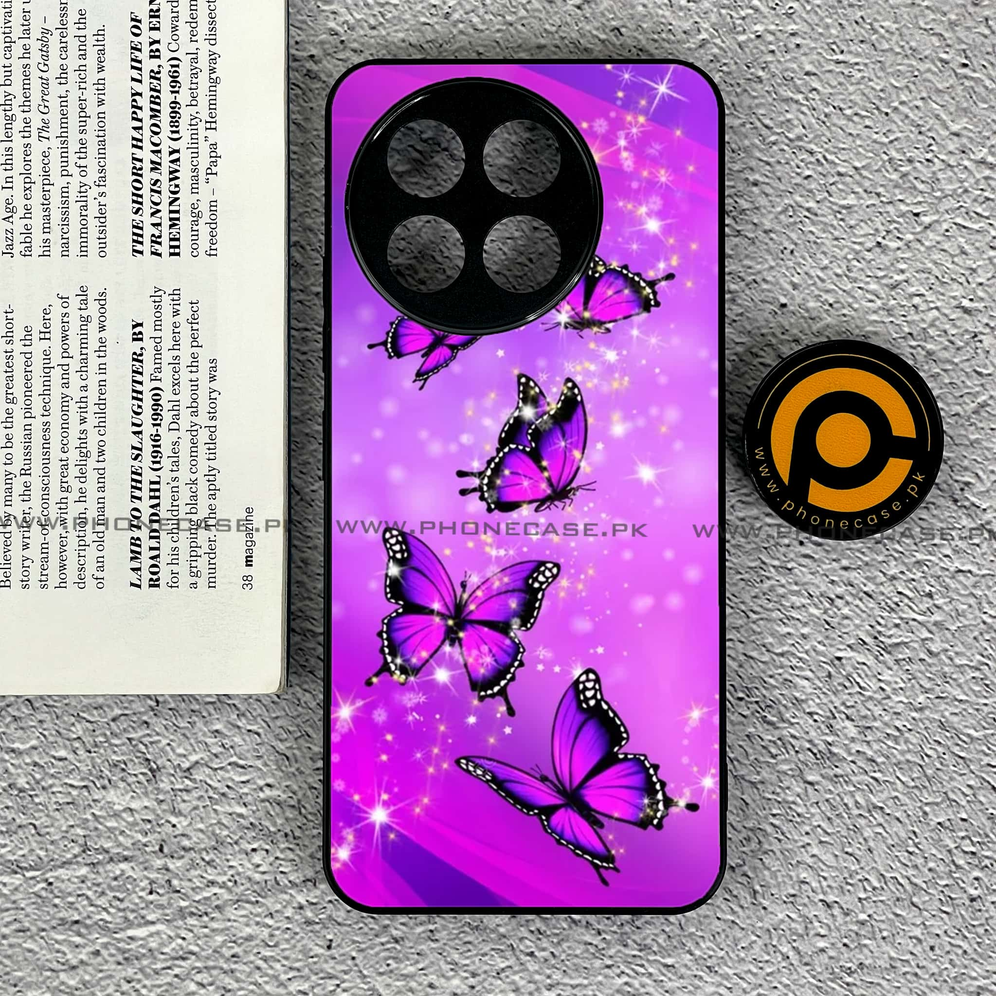 Tecno Spark 30 Pro - Butterflies Design Series - Premium Printed Glass soft Bumper shock Proof Case