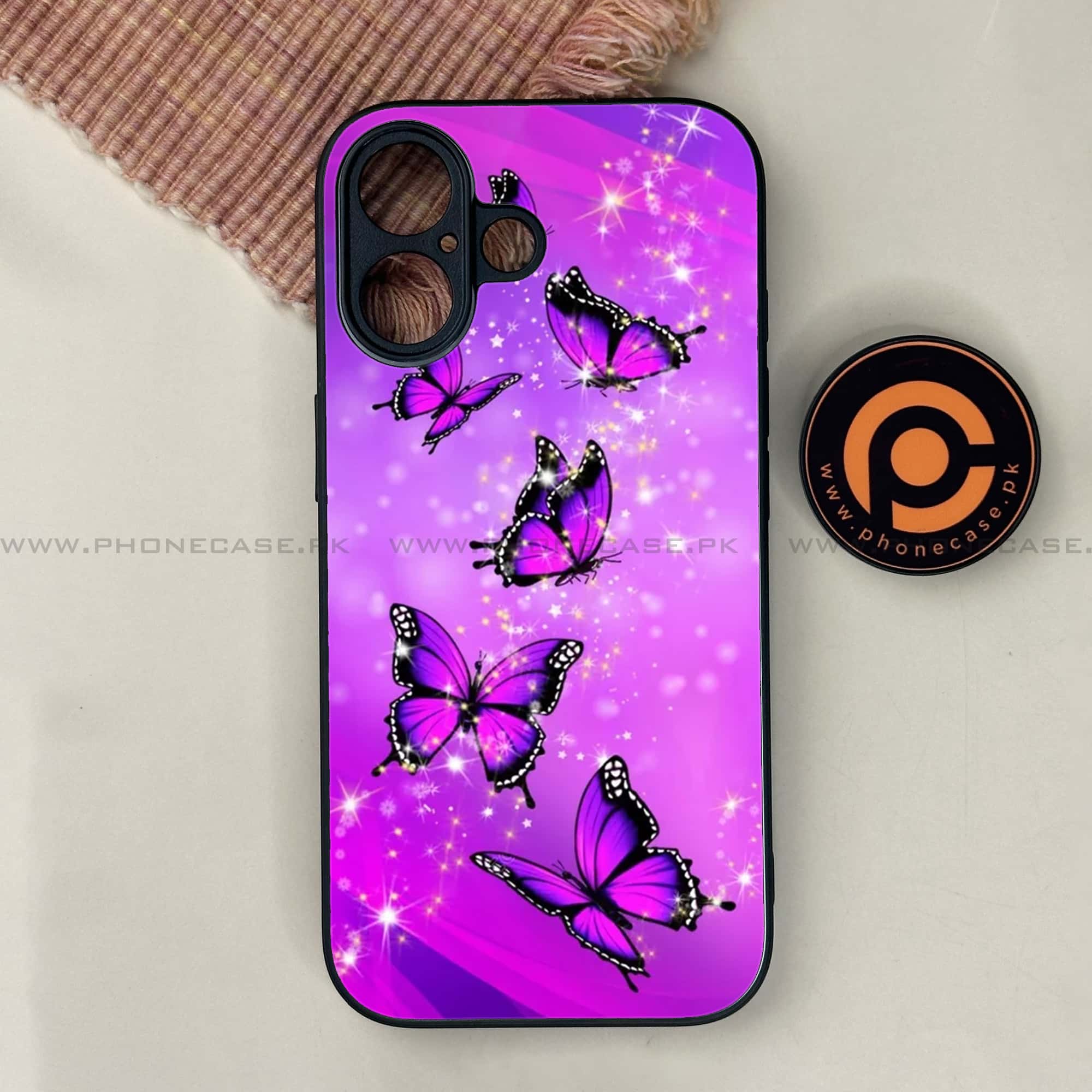 Butterflies Design- Premium Printed Metal soft Bumper shock Proof Case All Models