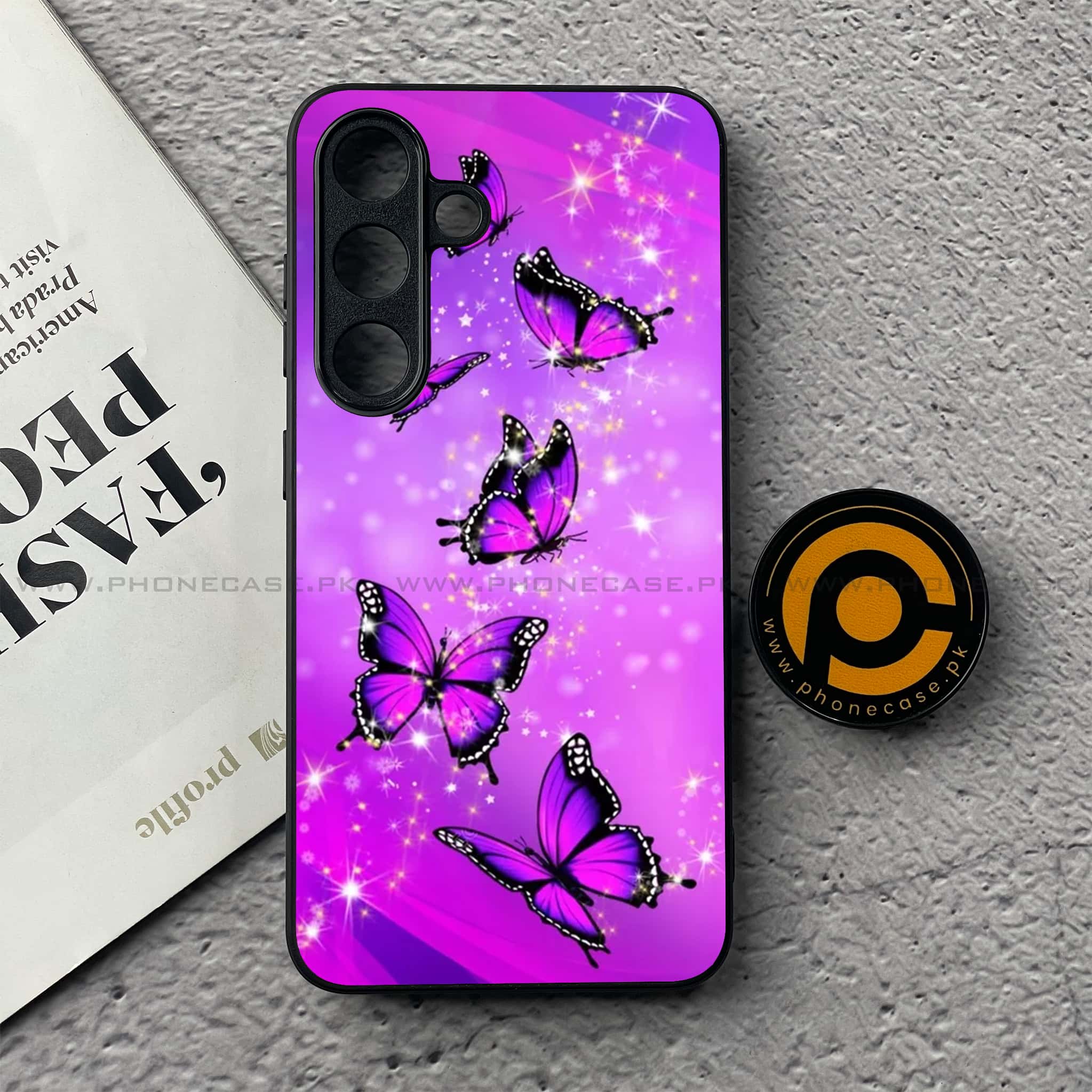 Samsung Galaxy S25 FE - Butterflies Design Series - Premium Metal Printed soft Bumper shock Proof Case