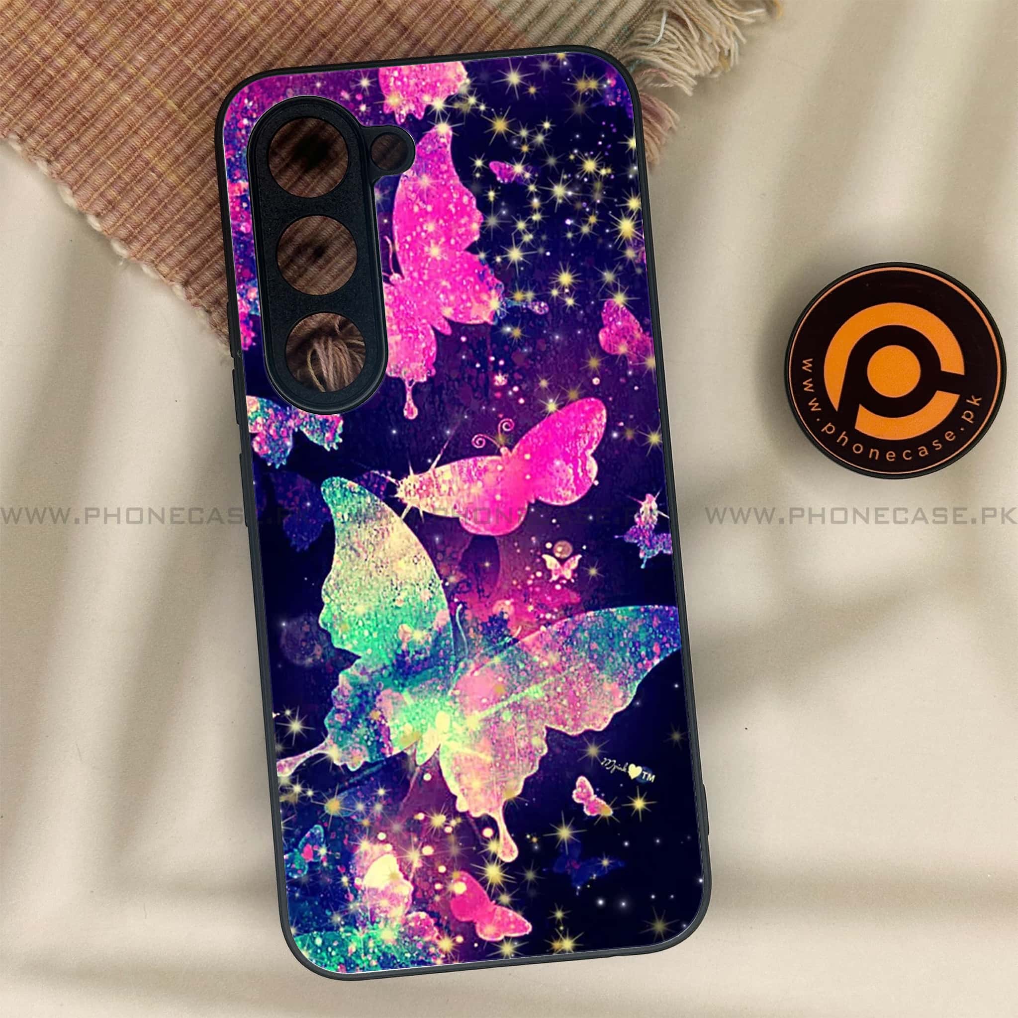Tecno Spark 40 Pro - Butterflies Design Series - Premium Metal Printed soft Bumper shock Proof Case