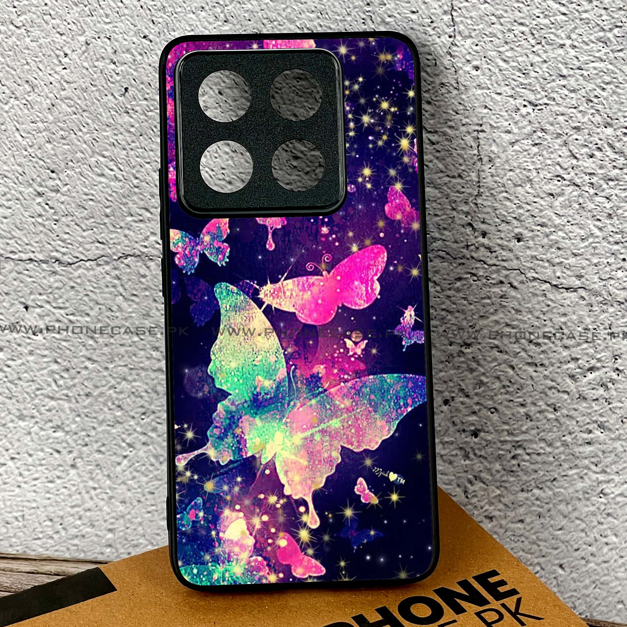 Xiaomi 14T - Butterflies Design Series - Premium Printed Glass soft Bumper shock Proof Case