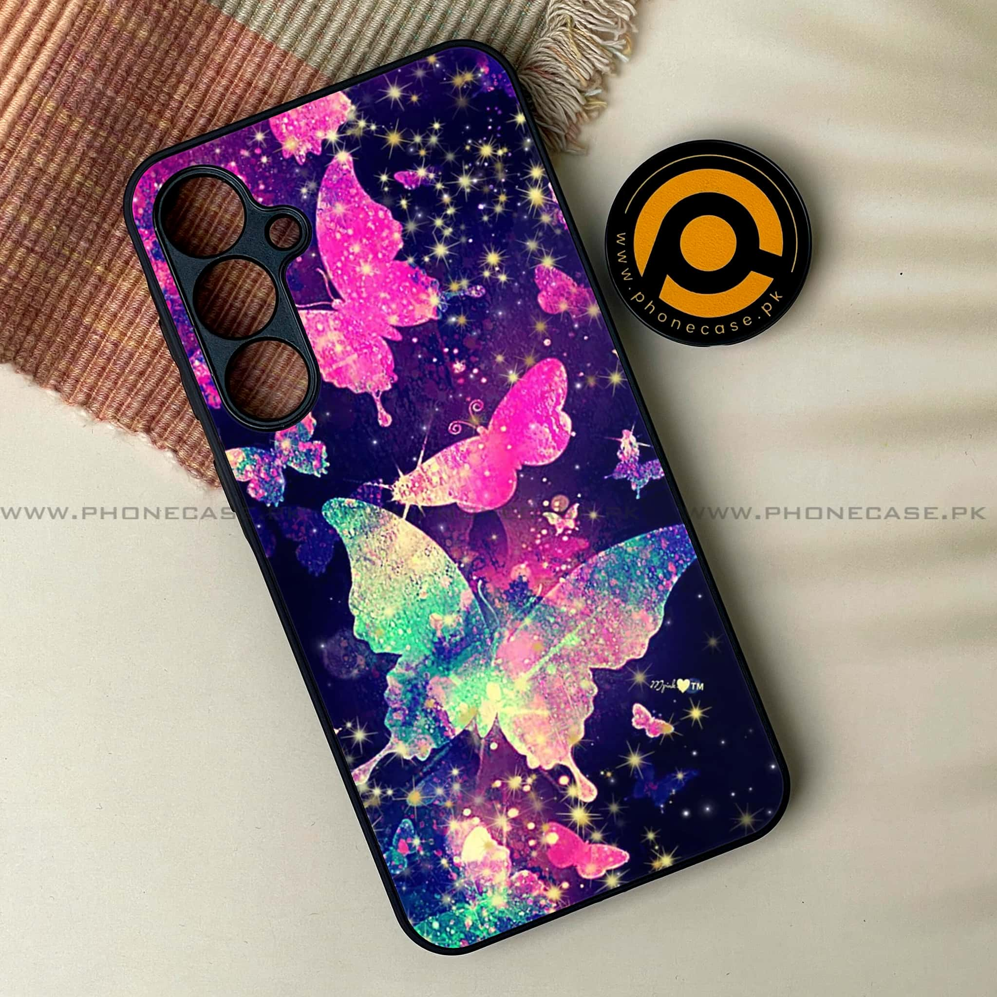 Samsung Galaxy A14 - Butterflies Design Series - Premium Printed Glass soft Bumper shock Proof Case