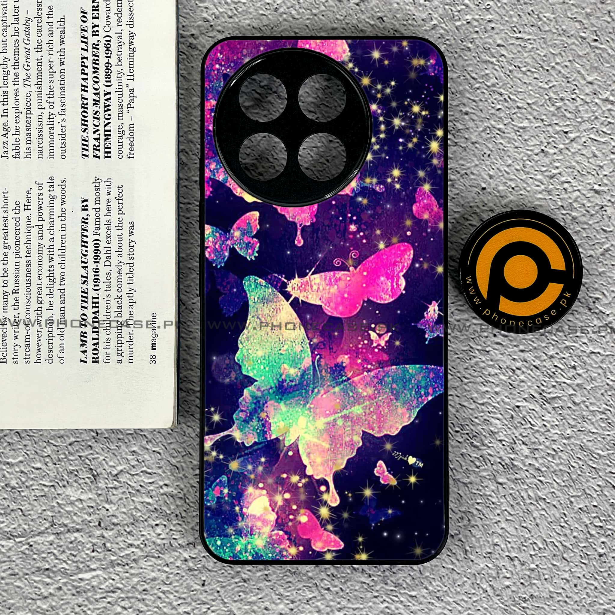 Tecno Spark 30 Pro - Butterflies Design Series - Premium Printed Glass soft Bumper shock Proof Case