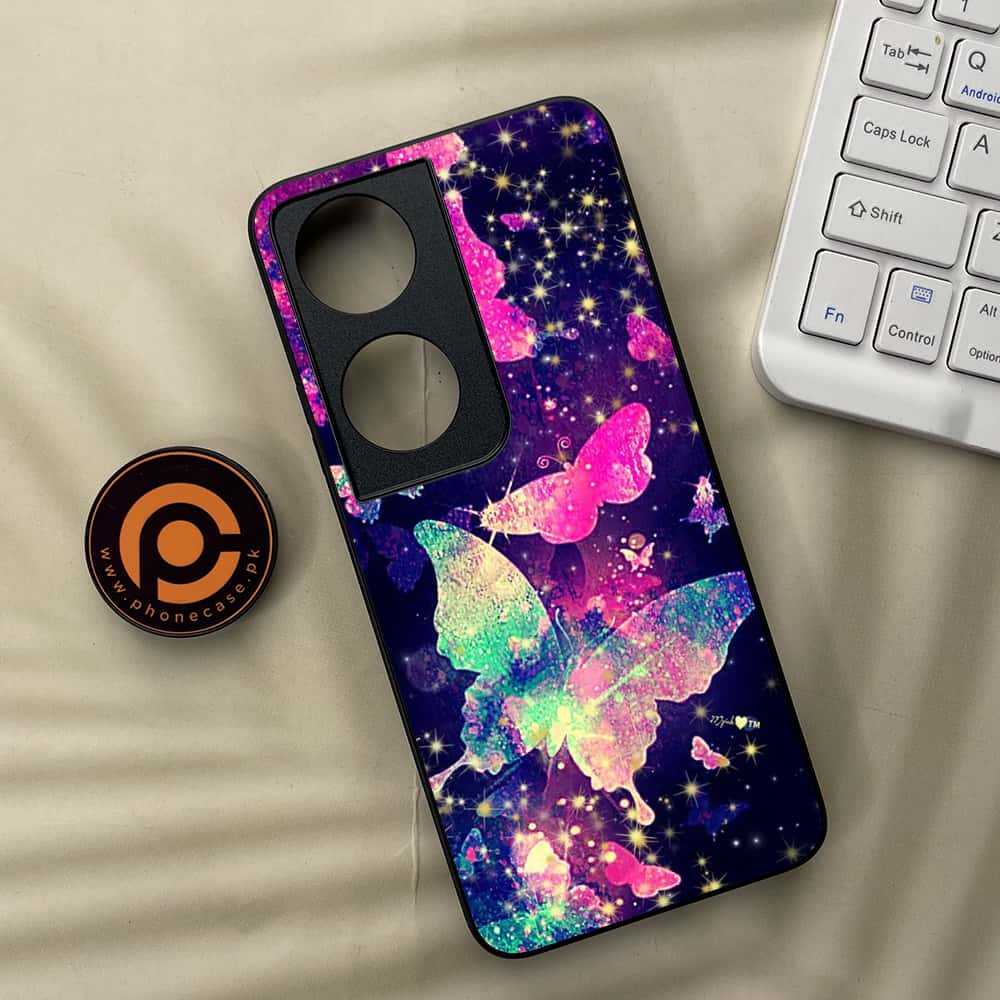 Honor X7b - Butterflies Design Series - Premium Metal  Printed soft Bumper shock Proof Case