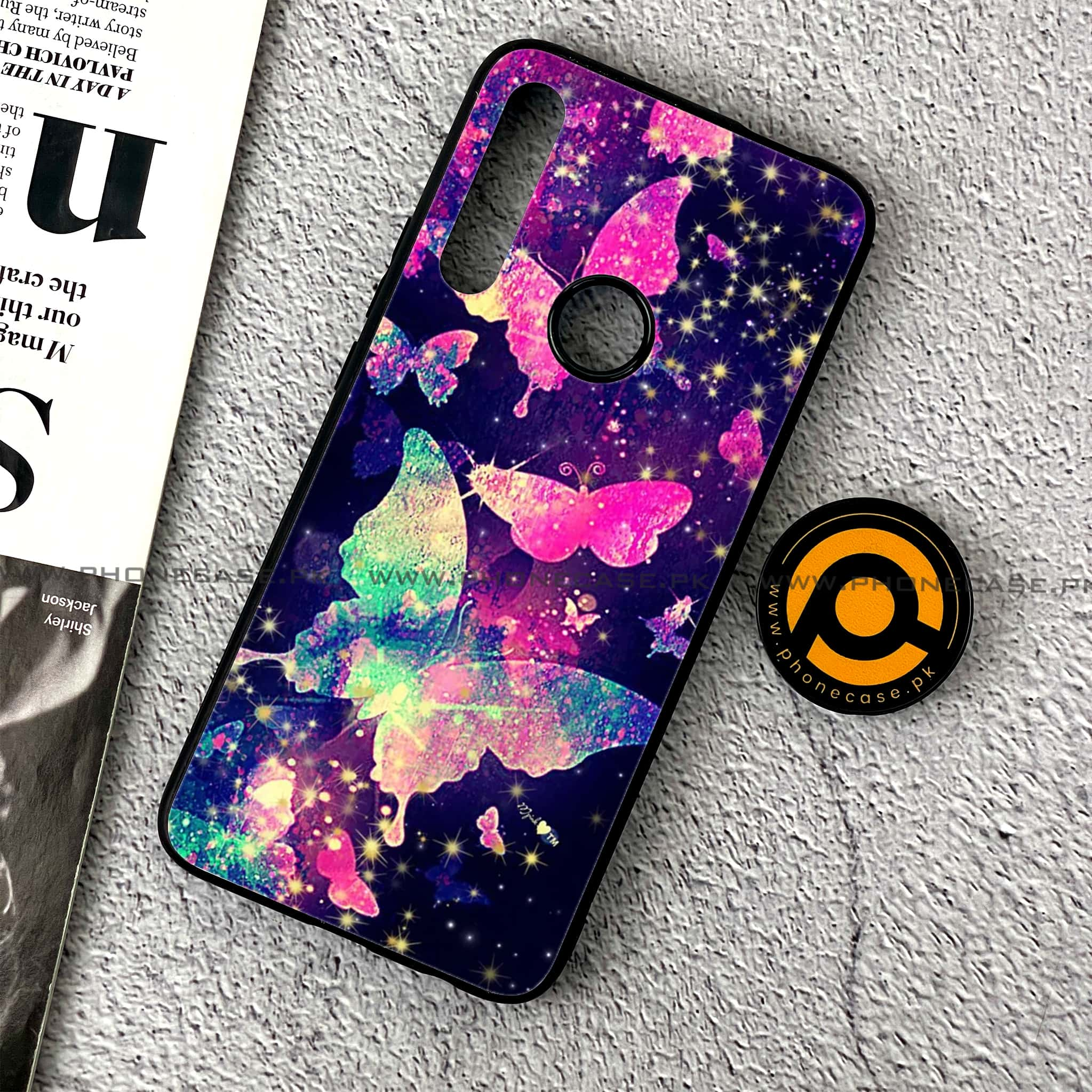 Huawei Y9 Prime (2019) - Butterflies Design Series - Premium Printed Glass soft Bumper shock Proof Case