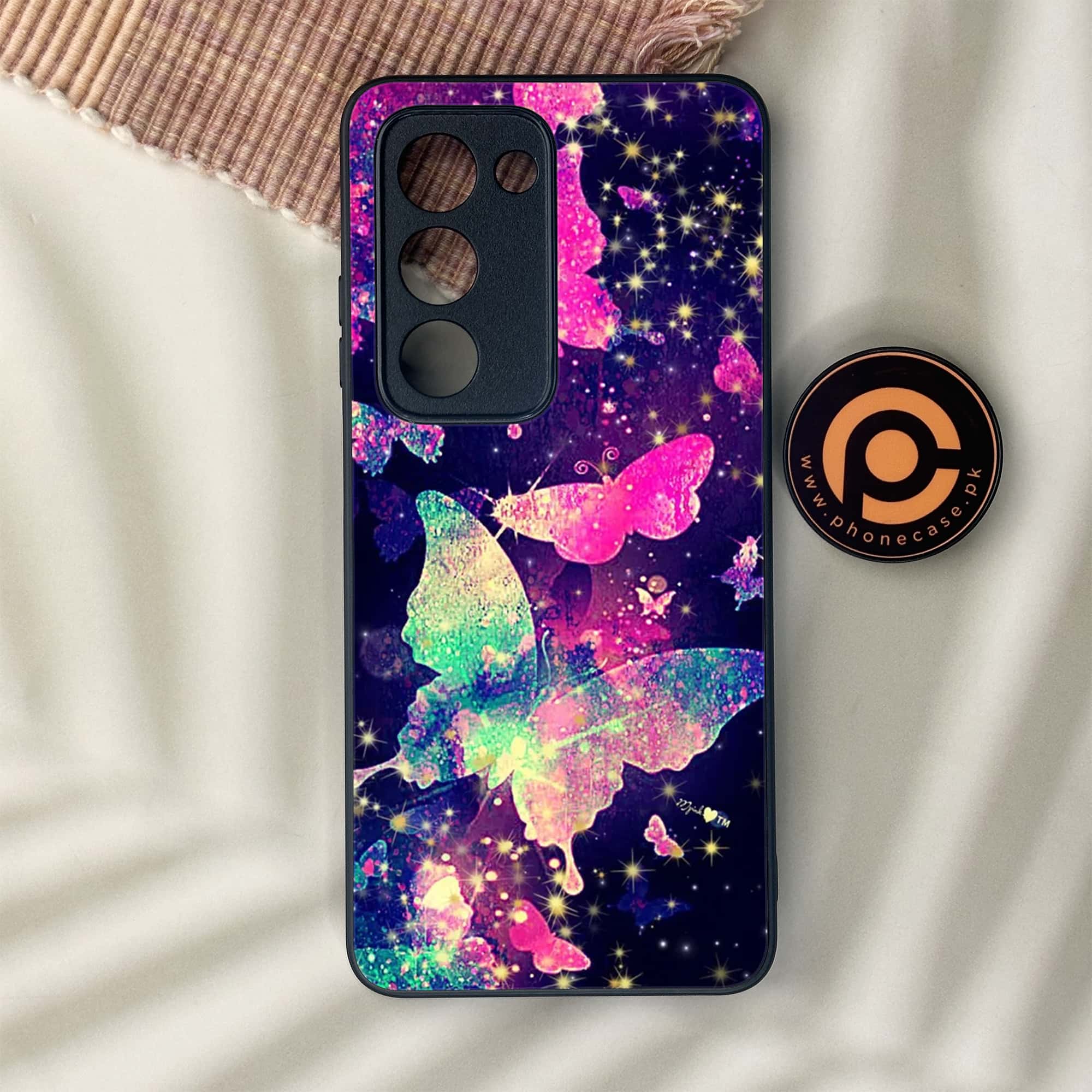 Oppo A5 2025 - Butterflies Design Series - Premium Metal Printed soft Bumper shock Proof Case